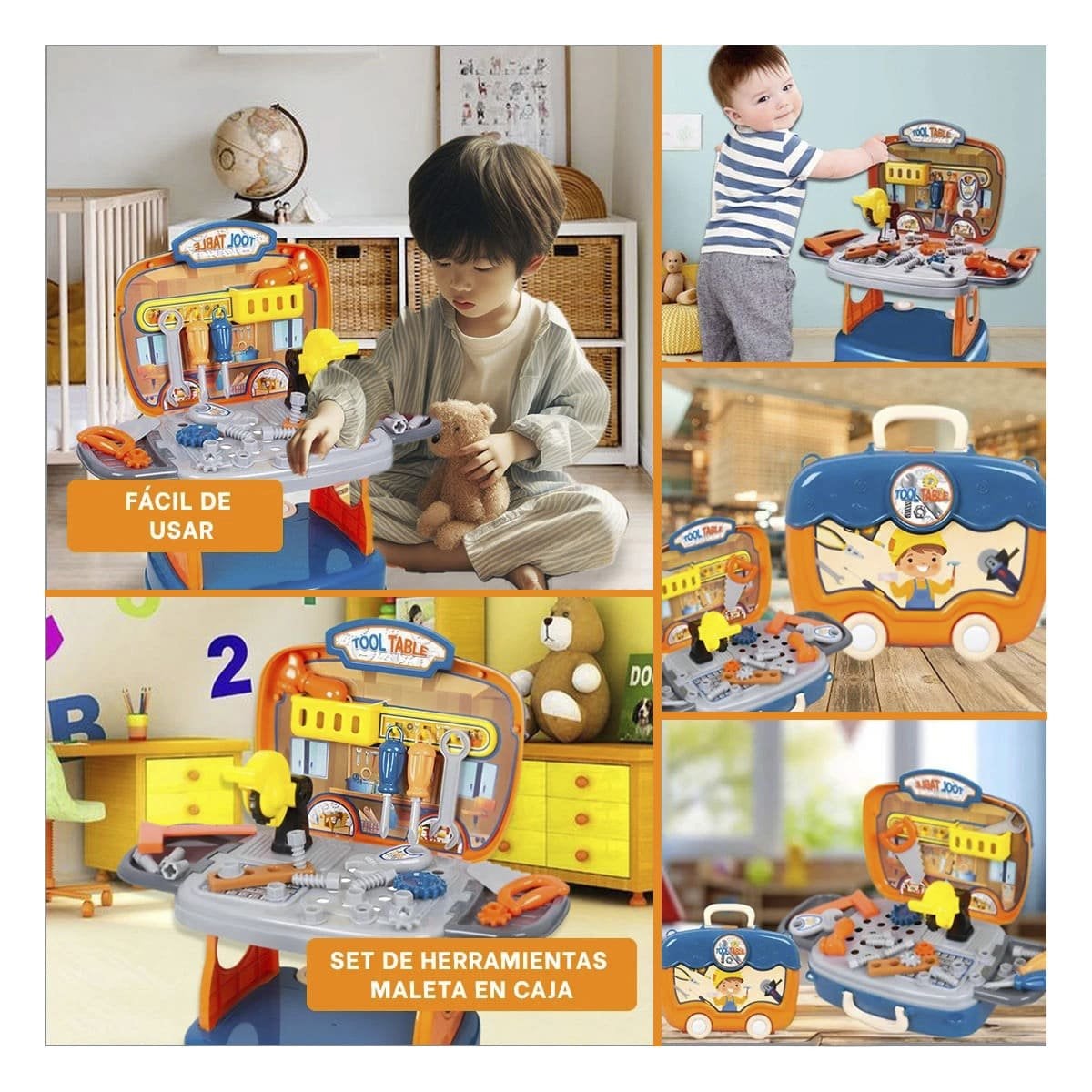CONJUNTO DE JUGUETE HERRAMIENTAS MALETA EN CAJA PARA JUEGOS CREATIVOS YLIGAS REGALO - 5