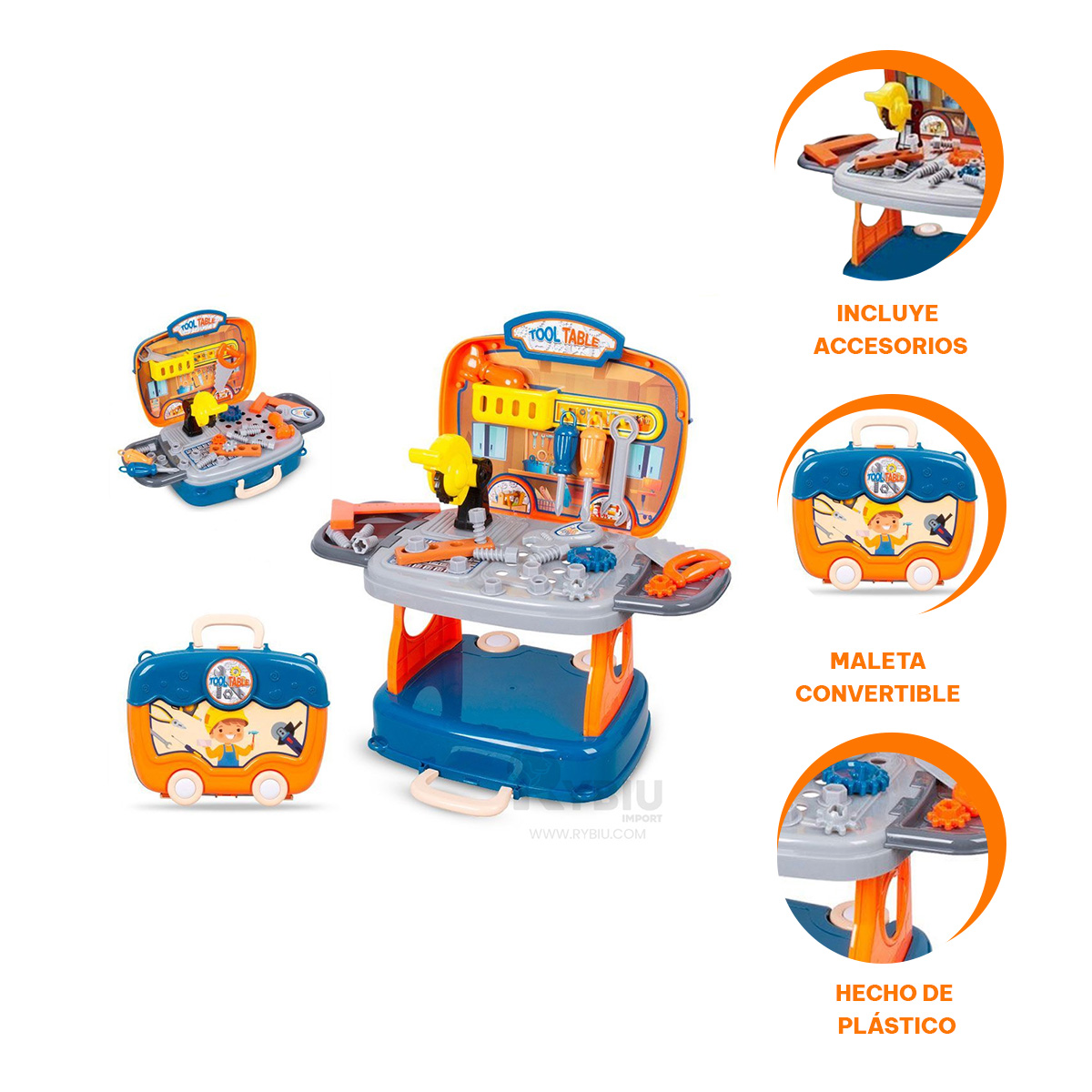 JUEGO DE MECANICO CAJA MULTICOLOR Y+REGALO STICKERS - 3