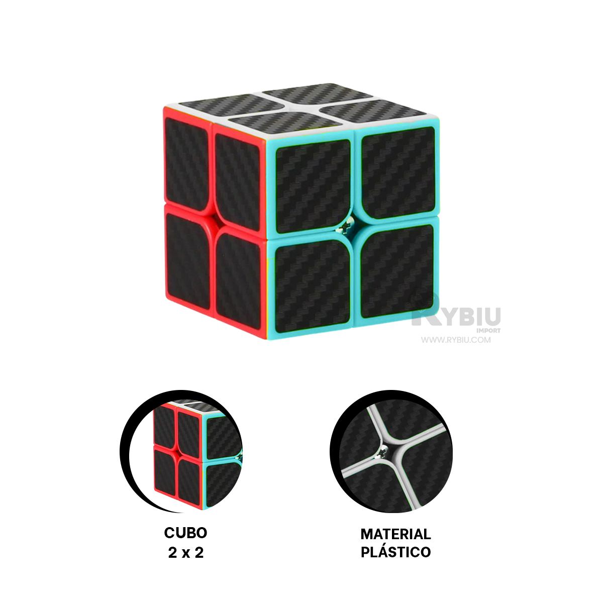 RUBIK MAGICO COLOR NEGRO BORDE MULTICOLOR Y+REGALO STICKERS - 4