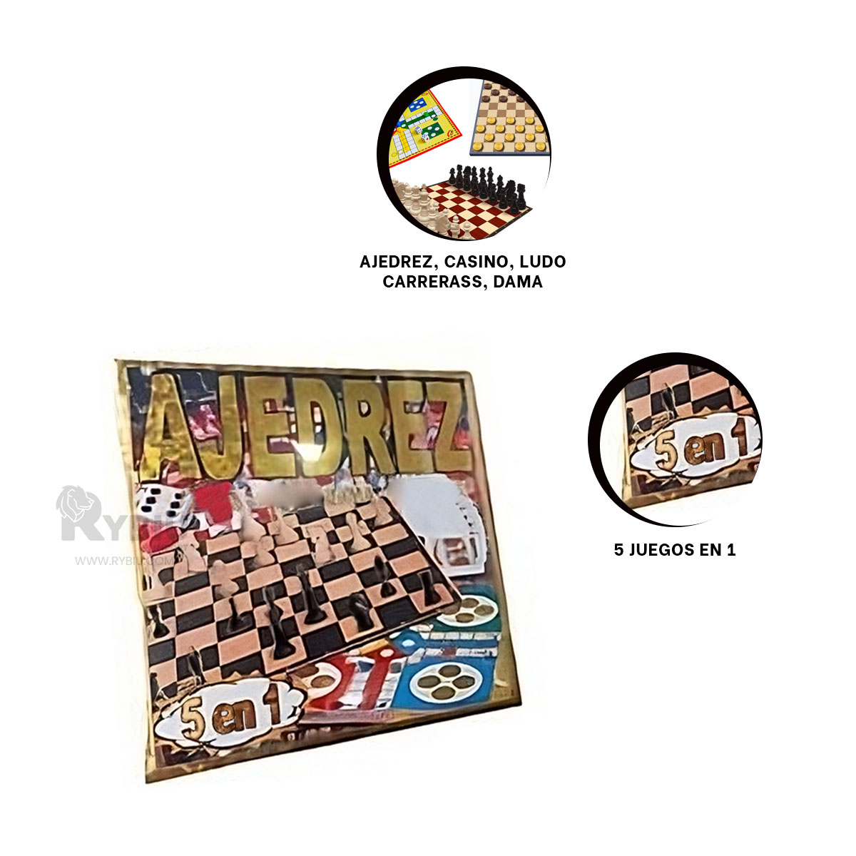 PACK GAME CLASICO 5 EN 1 Y+BANDERITAS ADHESIVAS - 1