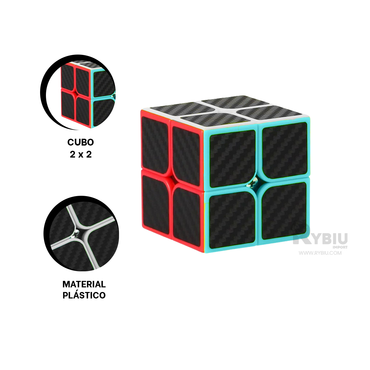 RUBIK CUBO EN NEGRO BORDE MULTICOLOR Y+ENVOLTORIO DE REGALO - 4