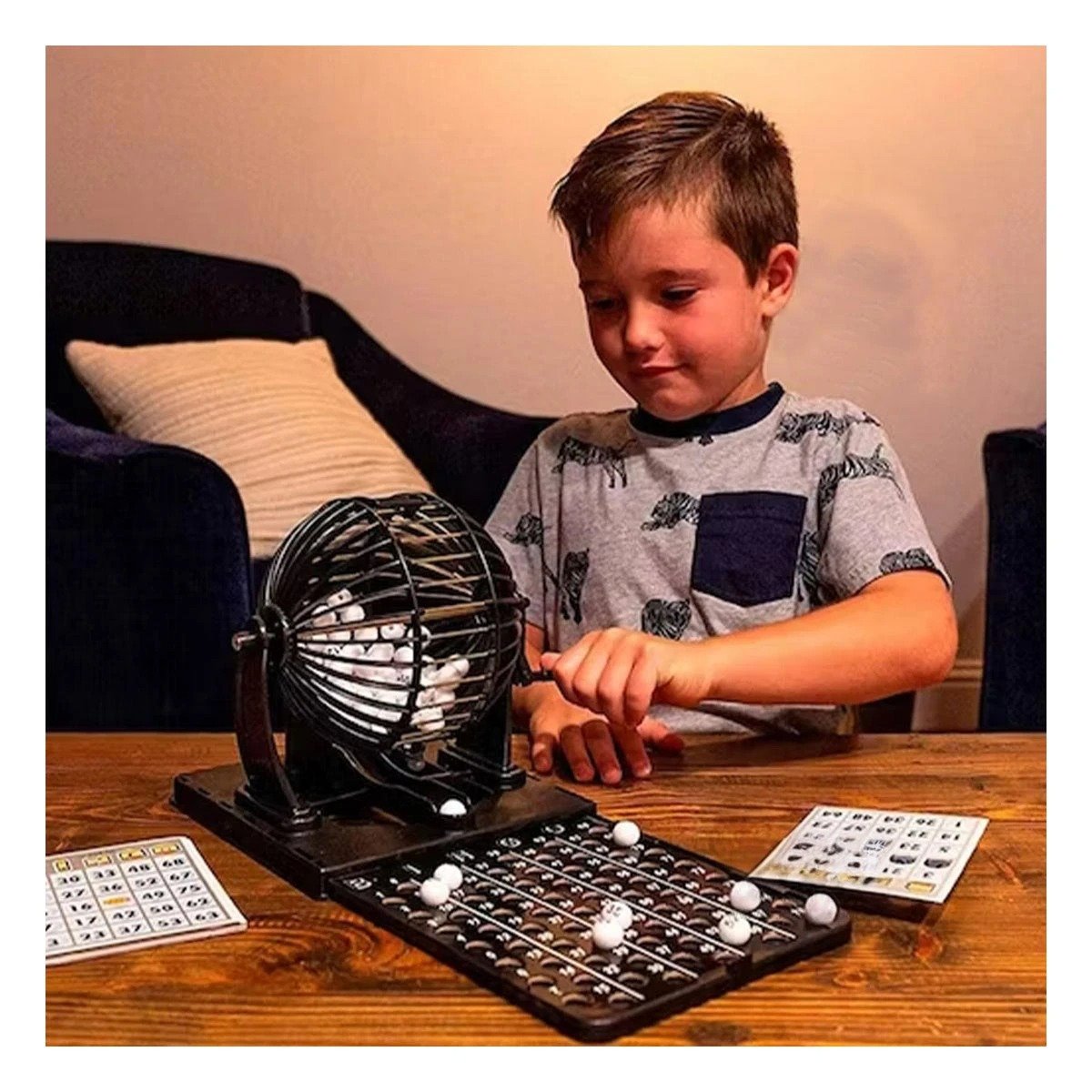 SET COMPLETO DE BINGO NEGRO CON CENTRO DE METAL PARA USO EN HOGAR Y+LIGAS REGALO - 2