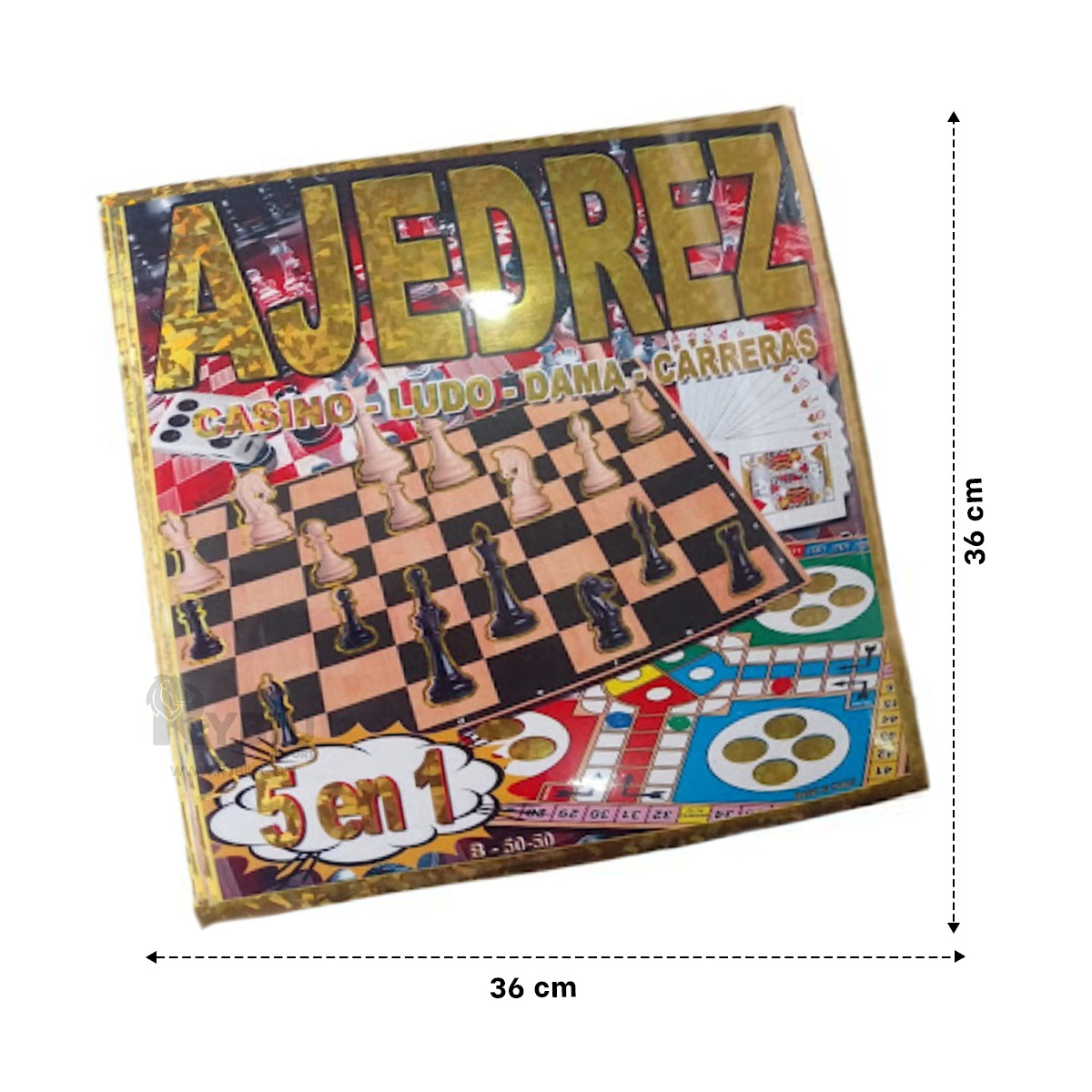 PACK JUEGO DE MESA 5 EN 1 Y+REGALO LIGAS PARA PEINAR - 5