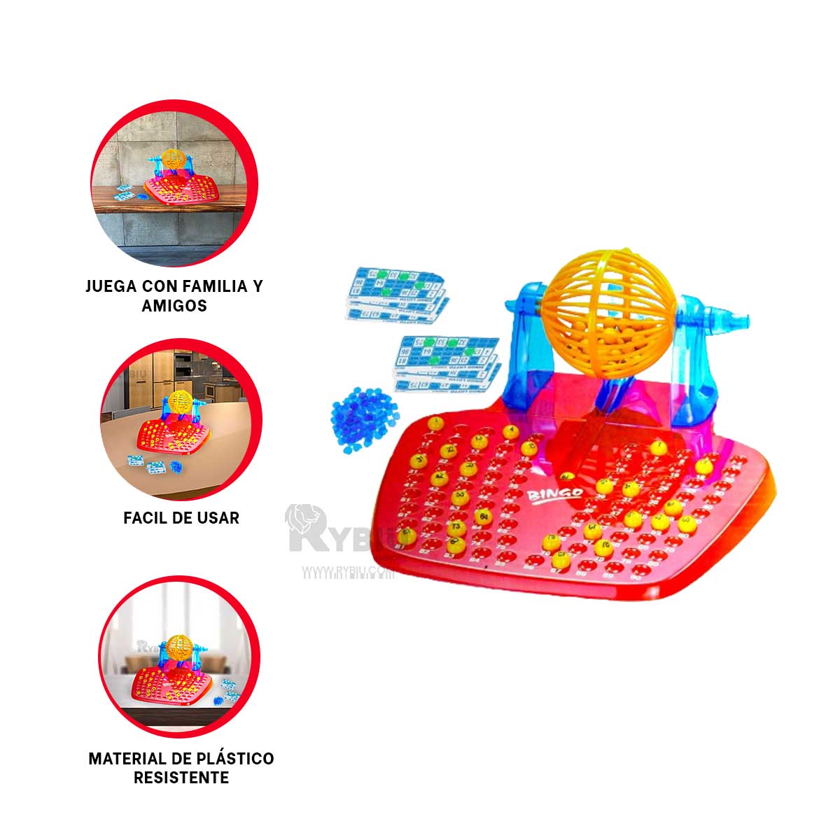 JUEGO EN CASA CON 90 NUMEROS DE COLOR ROJO Y+REGALO STICKERS - 1