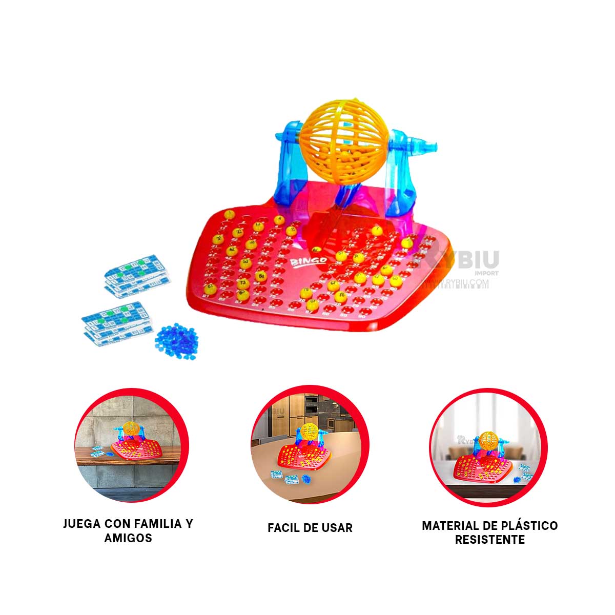 JUEGO EN CASA CON 90 NUMEROS DE COLOR ROJO Y+REGALO STICKERS - 3