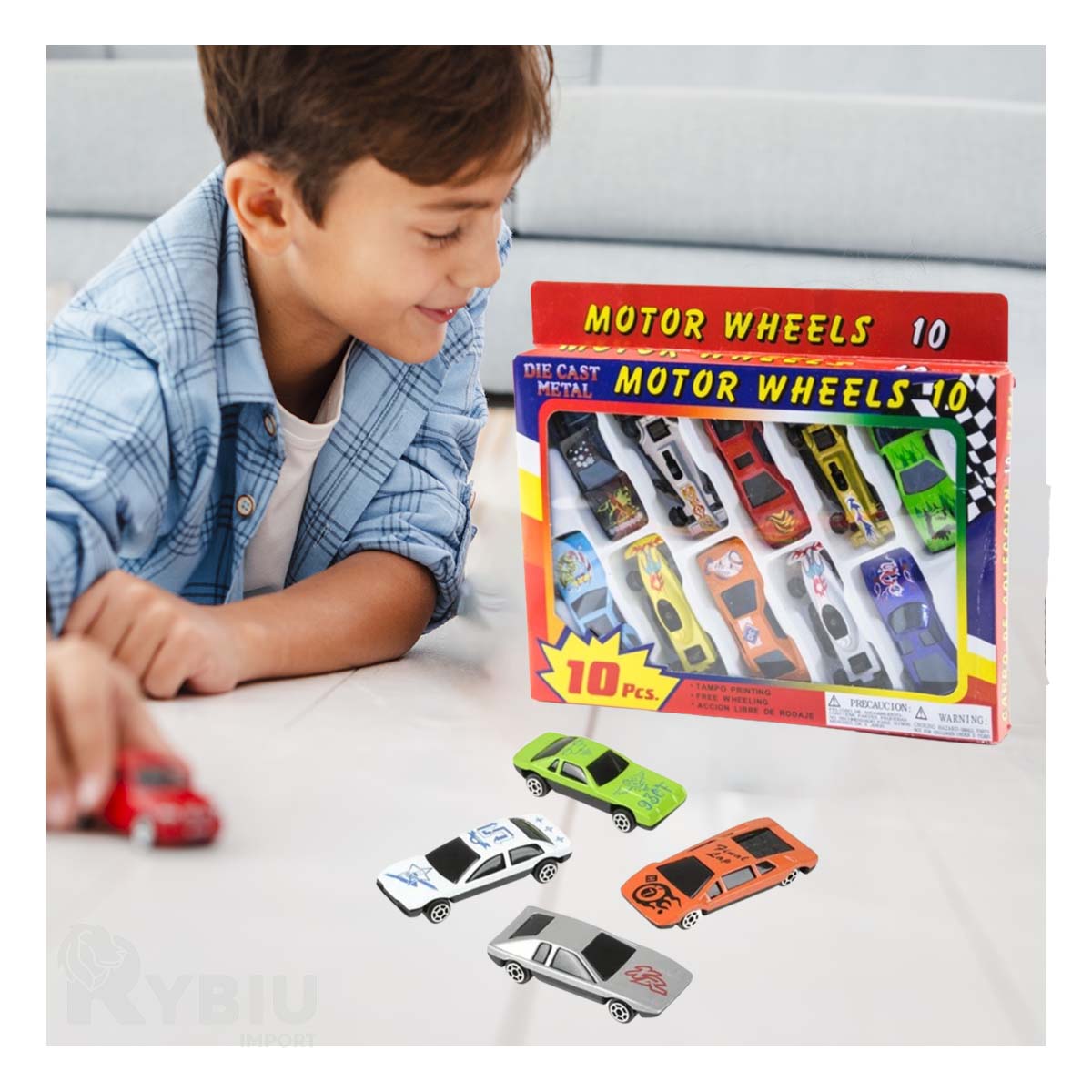 SET DE COCHES 10 COLORIDOS EN MULTICOLOR Y+REGALO STICKERS - 4