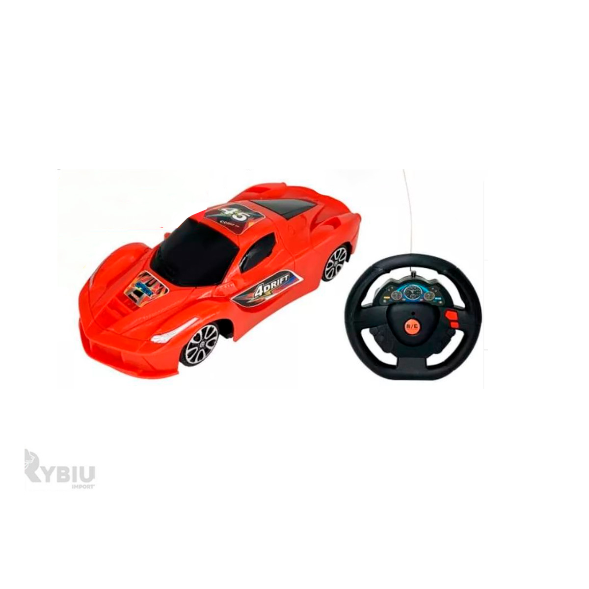 AUTO INNOVADOR DE PLASTICO EN ROJO Y+BANDERITAS ADHESIVAS - 1