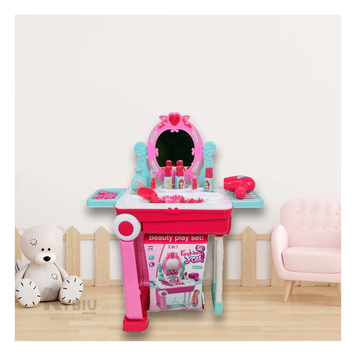 SET FACIL PARA JUGAR DE NIÑAS EN ROSADO Y+PAPEL DE REGALO - 4
