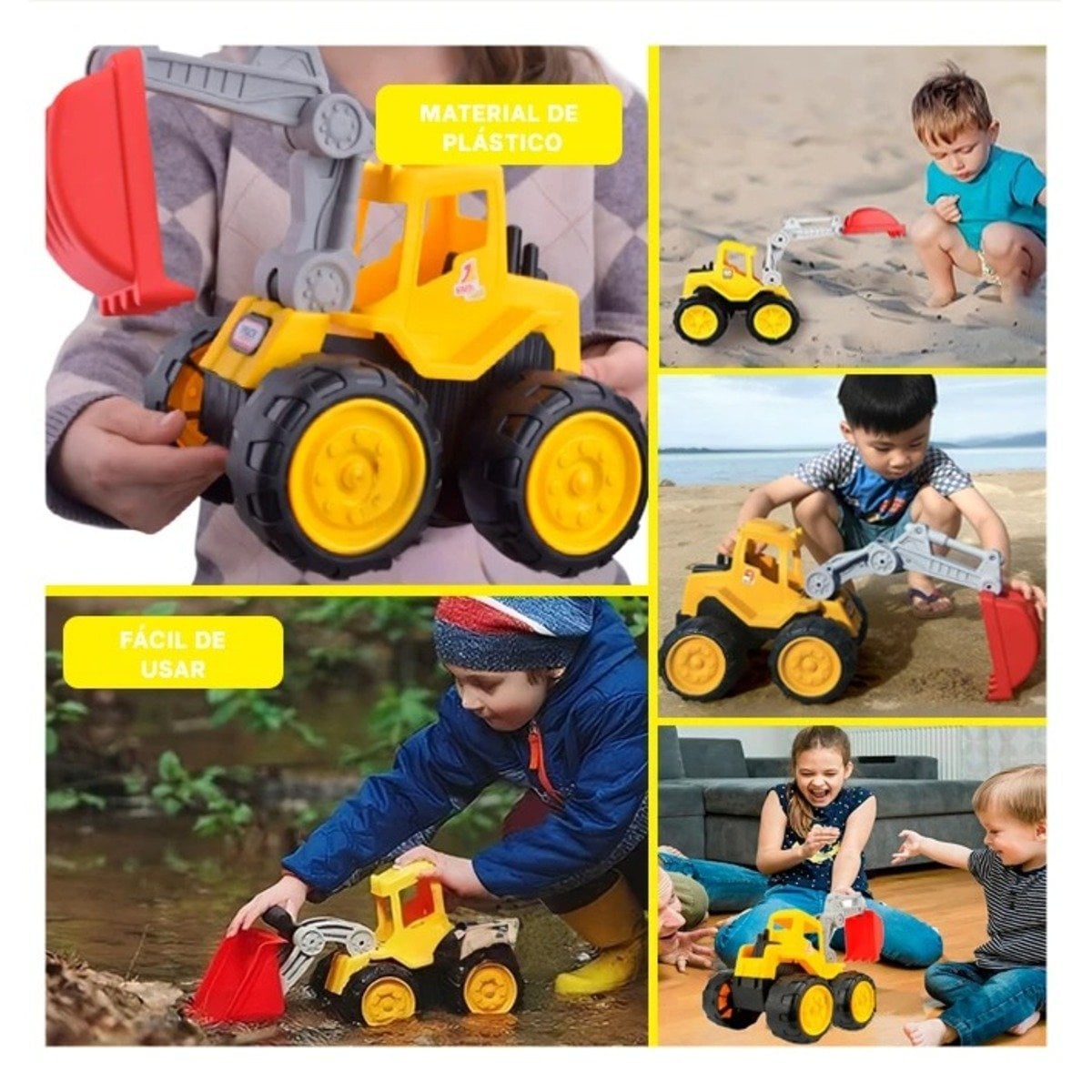 VERSION CARRO CONSTRUCTOR EXCAVADORA PARA AMBIENTE DE HOGAR Y JUEGO YSTICKY - 1
