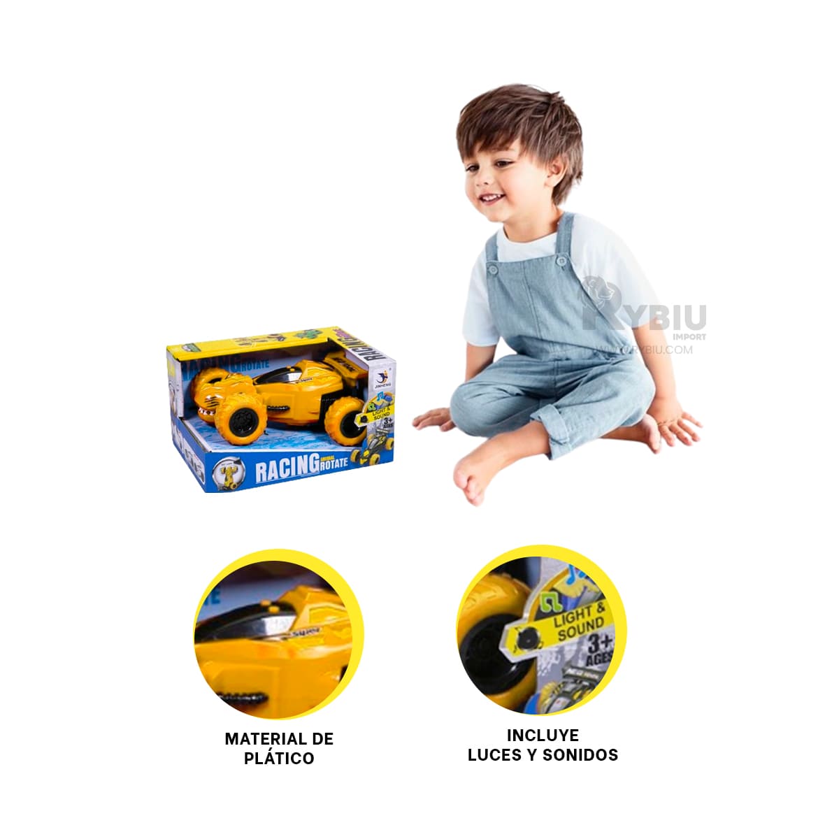 CARRO VERSATIL PARA KIDS EN COLOR AMARILLO Y+PAPEL DE REGALO - 3