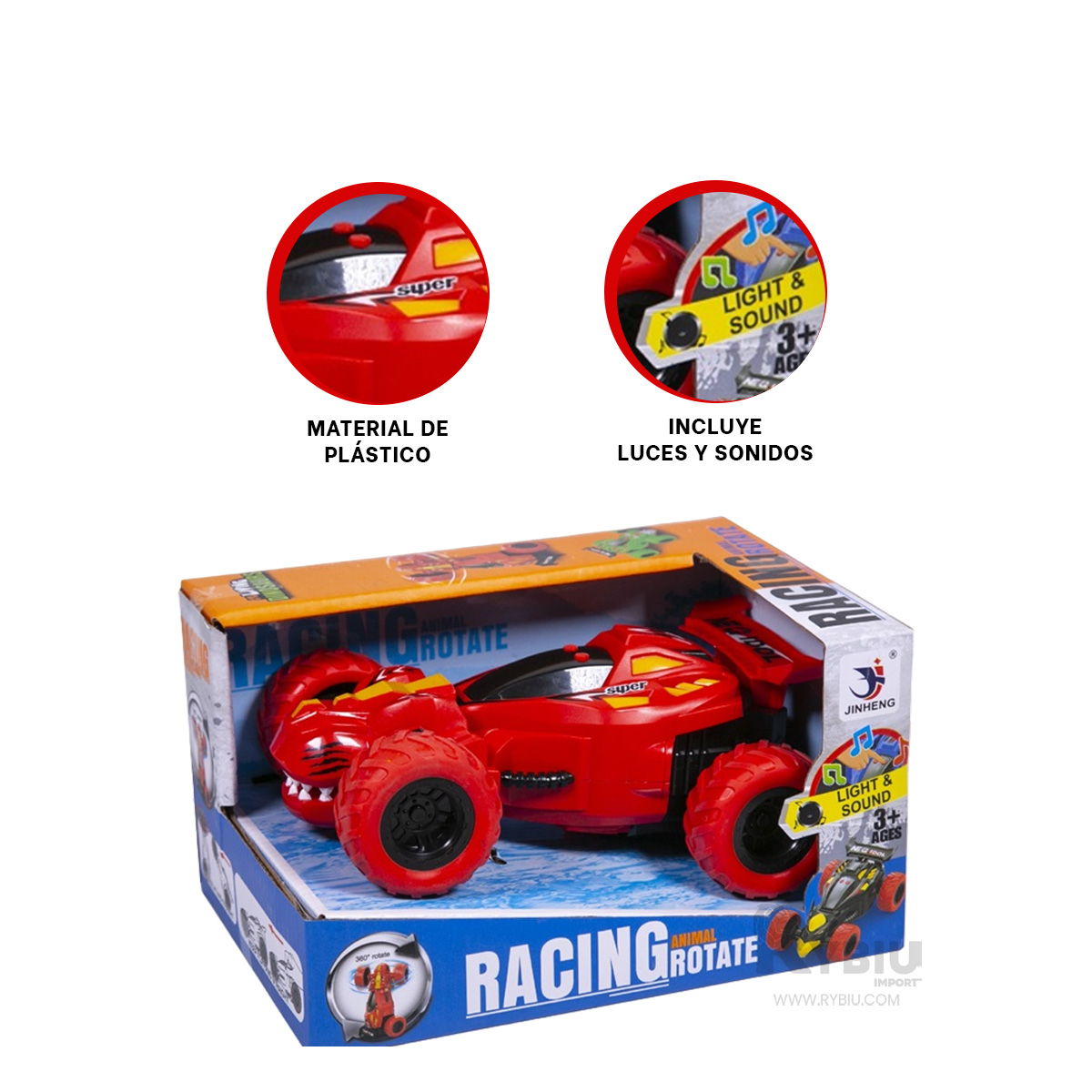 VEHICULO VERSATIL DE DINOSAURIO EN ROJO Y+REGALO AGENDITA - 1