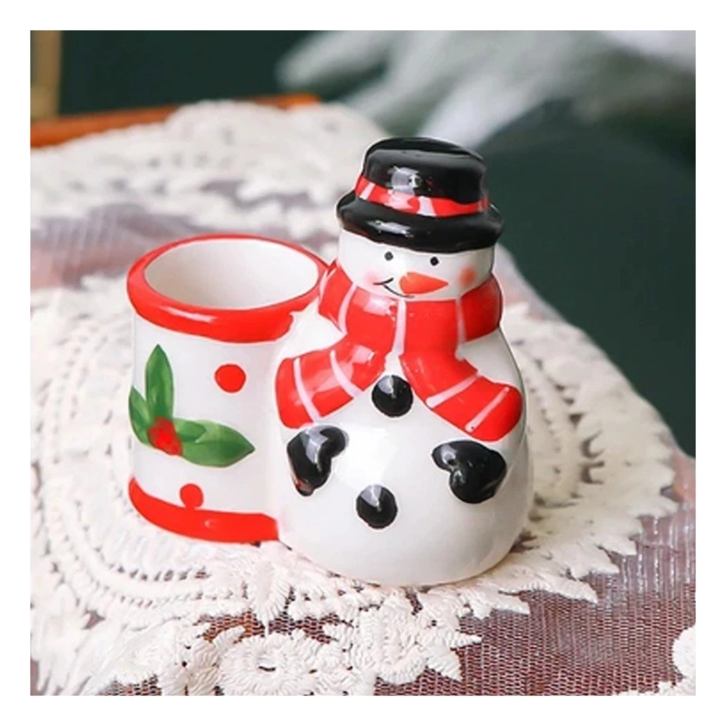 PORTA FIGURA ESTETICA DE MUÑECO DE NIEVE RYBIU NA28710 +PAPEL DE REGALO - 3