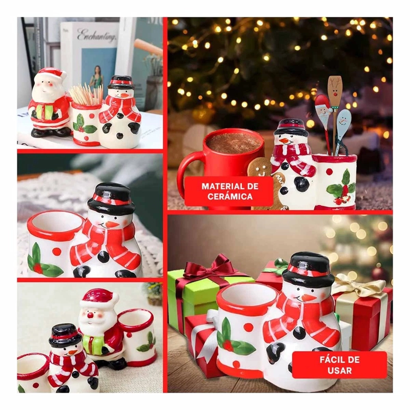 PORTA CUCHARAS AGRADABLE MUÑECO DE NIEVE RYBIU NA28710 +REGALO STICKERS - 2