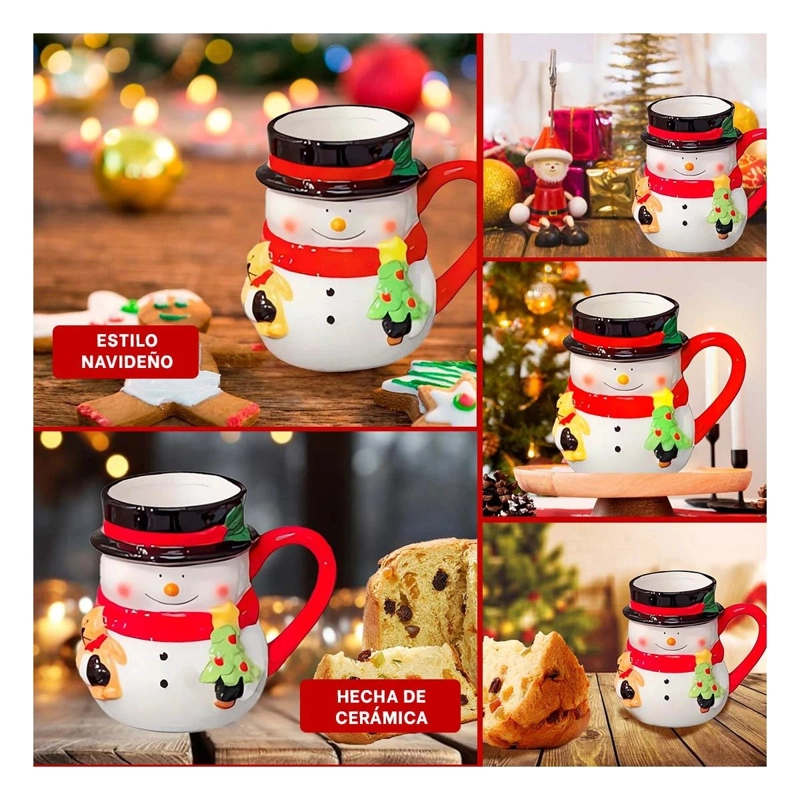 TAZA RYBIU NAVIDEÑA ALEGRE CON ESTAMPADO DE MUÑECO DE NIEVE LCN-09 - 1