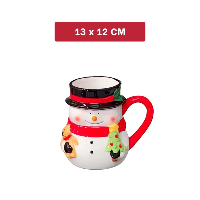 TAZA RYBIU NAVIDEÑA ALEGRE CON ESTAMPADO DE MUÑECO DE NIEVE LCN-09 - 4