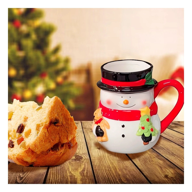 TAZA RYBIU NAVIDEÑA ALEGRE CON ESTAMPADO DE MUÑECO DE NIEVE LCN-09 - 5