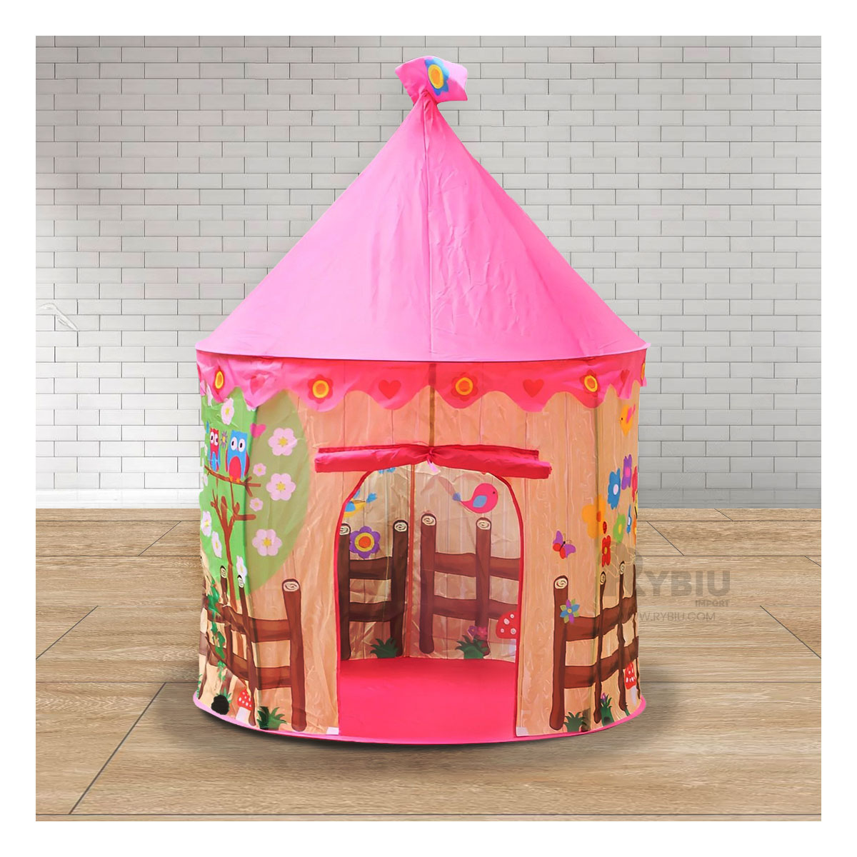 TIENDA ELEGANTE EN COLOR ROSADO Y+BANDERITAS ADHESIVAS - 1