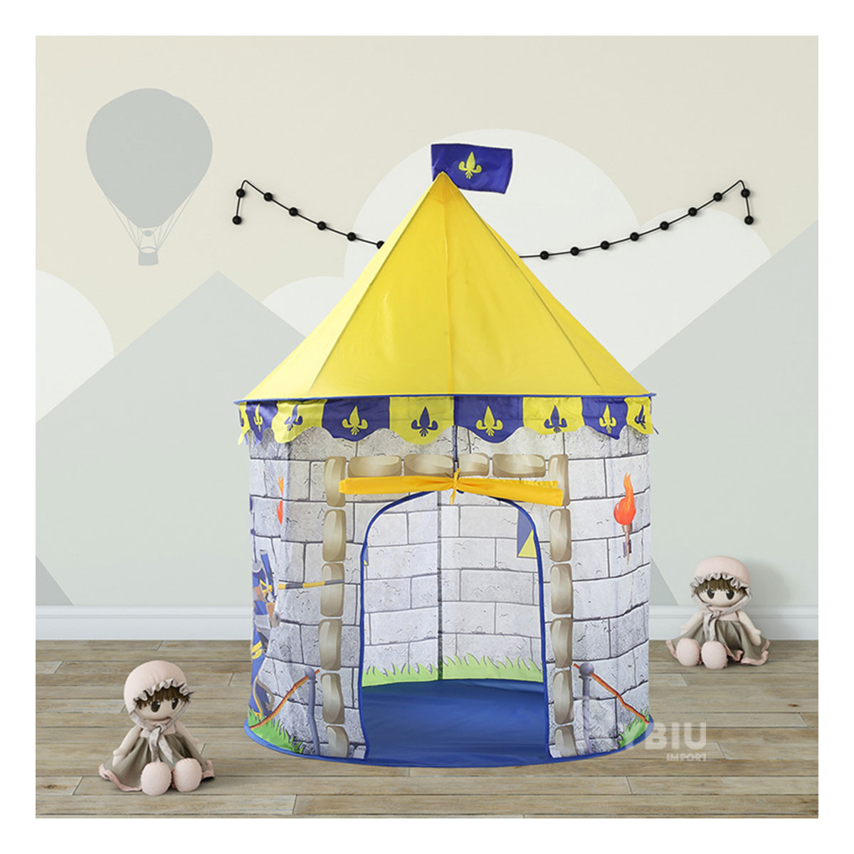 CARPA RYBIU 2 PERSONAS MG-801 CASITA BONITA IDEAL NIÑO YELLOW + ENVOLTORIO REGALO - 2