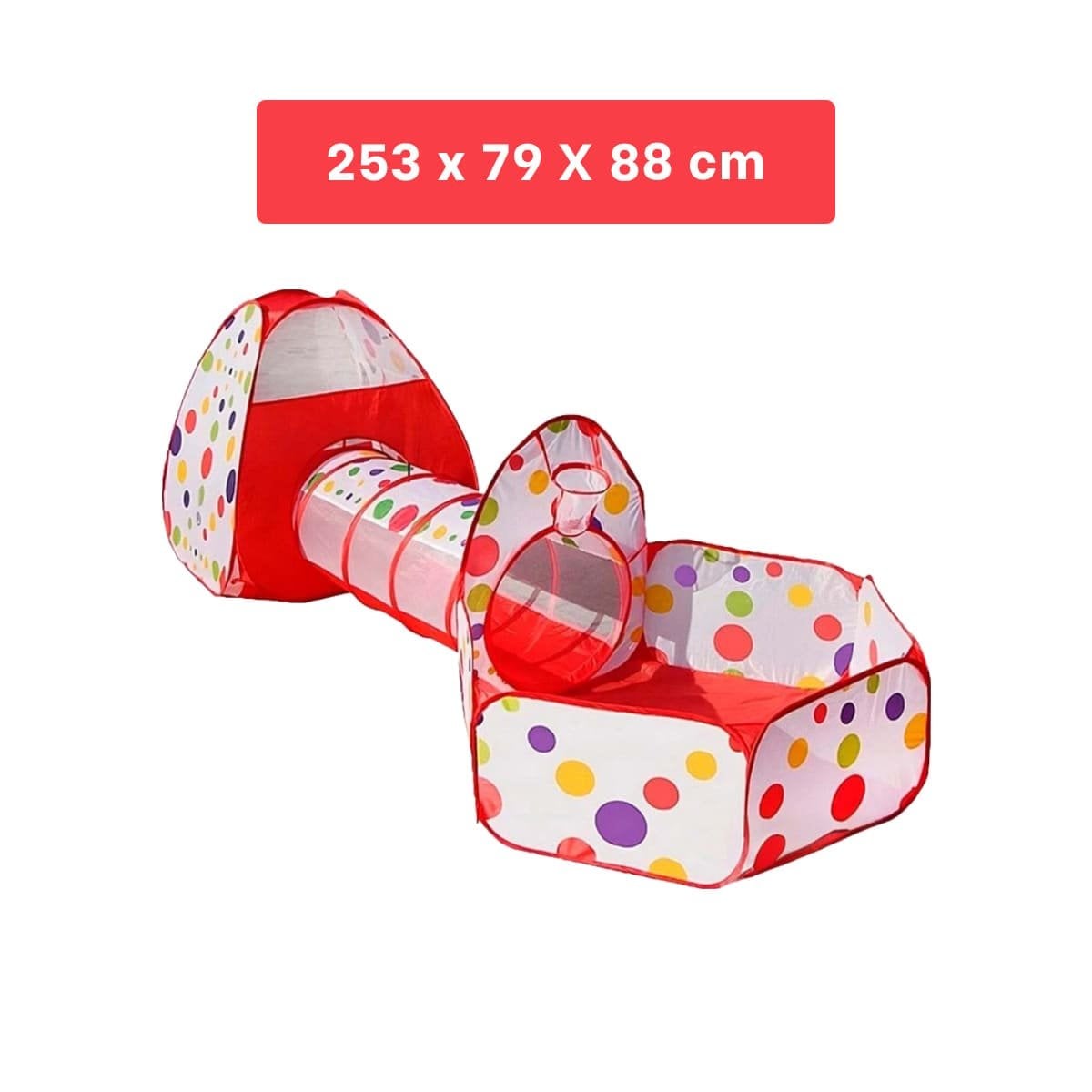 TIENDA COMPACTA DE NIÑO DE CAMPO 3 PIEZAS MG-16335 EB ROJO PARA CAMPING - 4