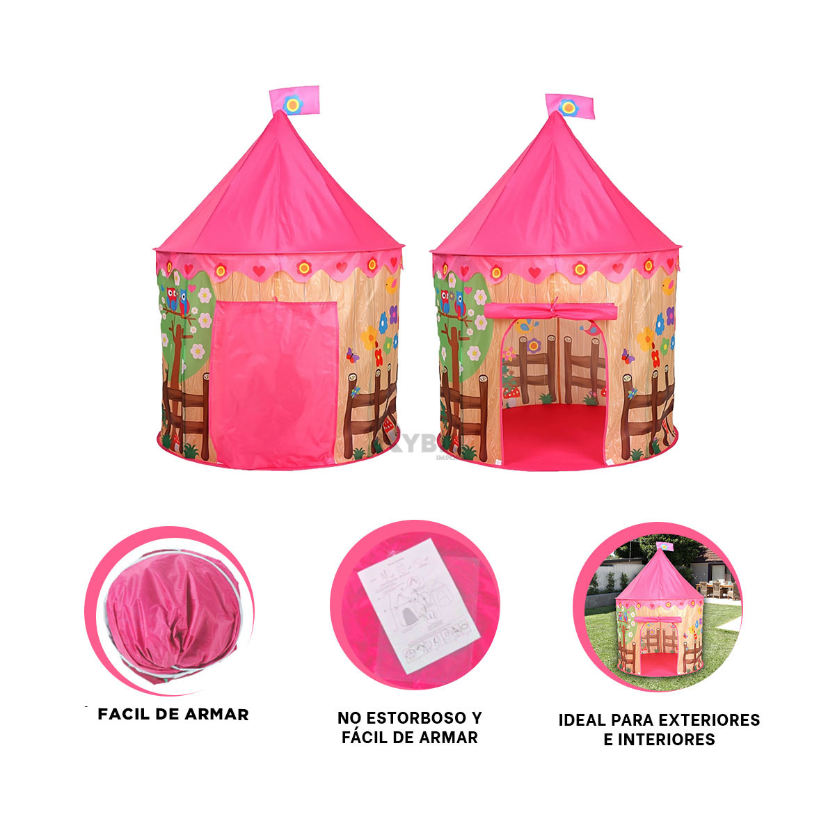 CASITA PORTATIL Y LIGERO DE COLOR ROSADO Y+REGALO AGENDITA - 4