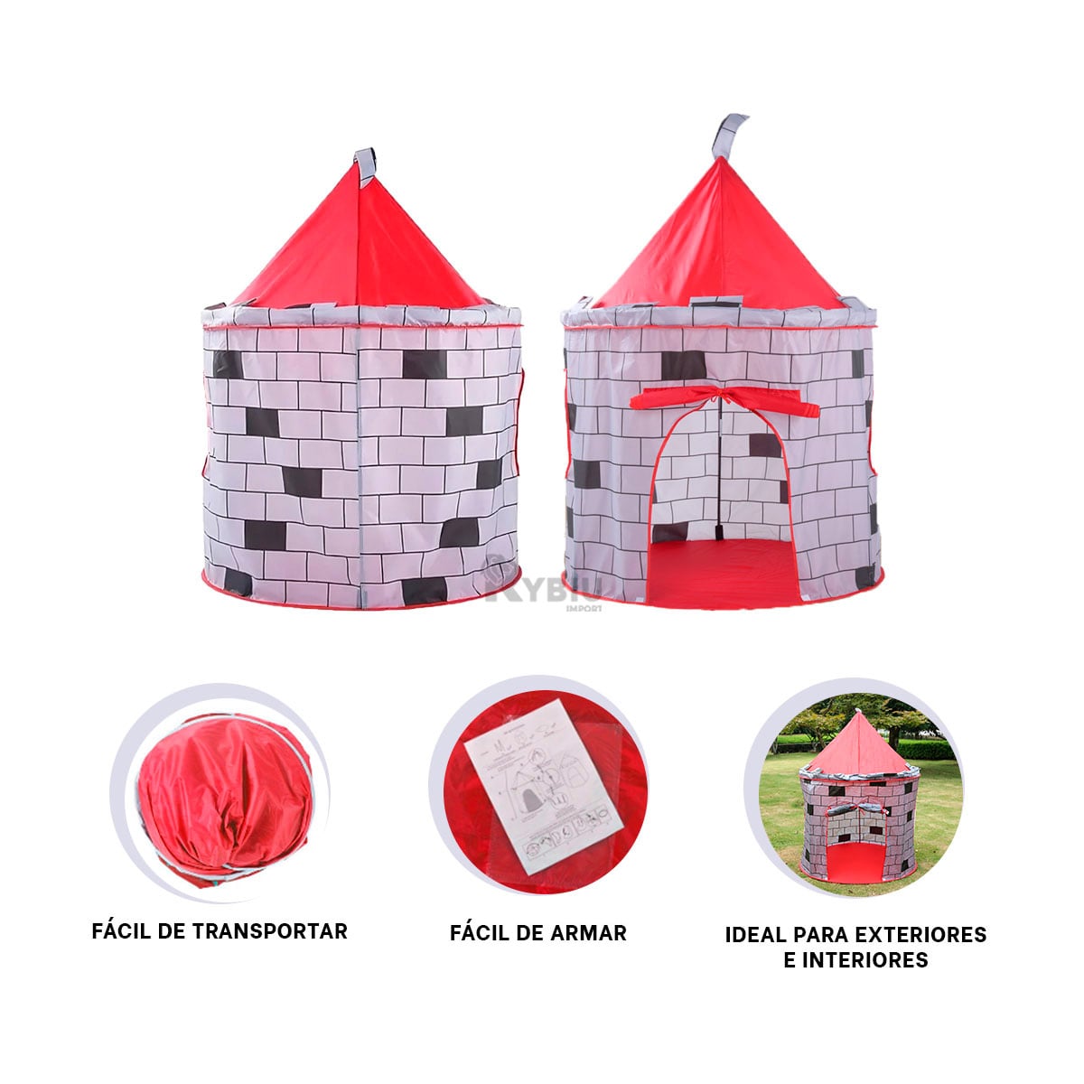 CARPA DE JUEGO PARA NIÑOS COLOR ROJO Y+PAPEL DE REGALO - 3
