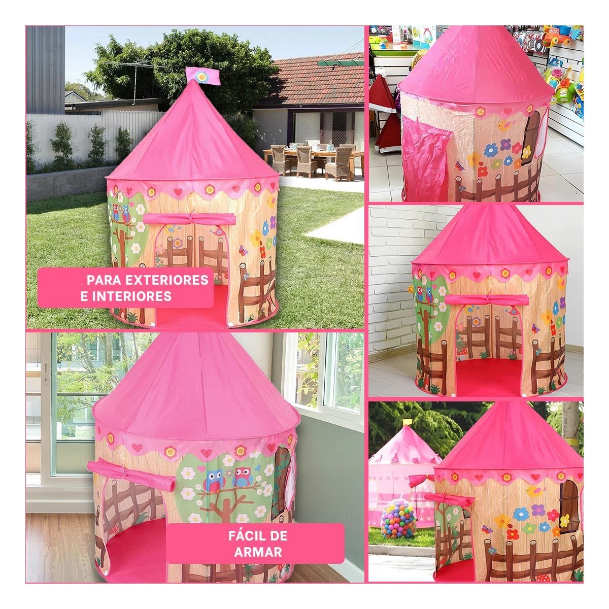 TOLDO COMPACTO DE NIÑO DE CAMPO MG-801 EB ROSADO PARA DIVERSION Y+POST IT - 5
