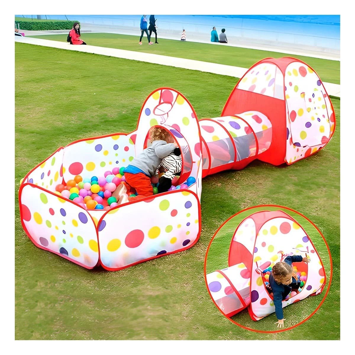 PABELLON COMPACTO DE NIÑO DE CAMPO 3 PIEZAS MG-16335 EB ROJO PARA ACTIVIDADES Y+REGALO STICKER - 2