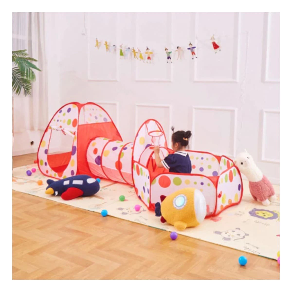 PABELLON COMPACTO DE NIÑO DE CAMPO 3 PIEZAS MG-16335 EB ROJO PARA ACTIVIDADES Y+REGALO STICKER - 5