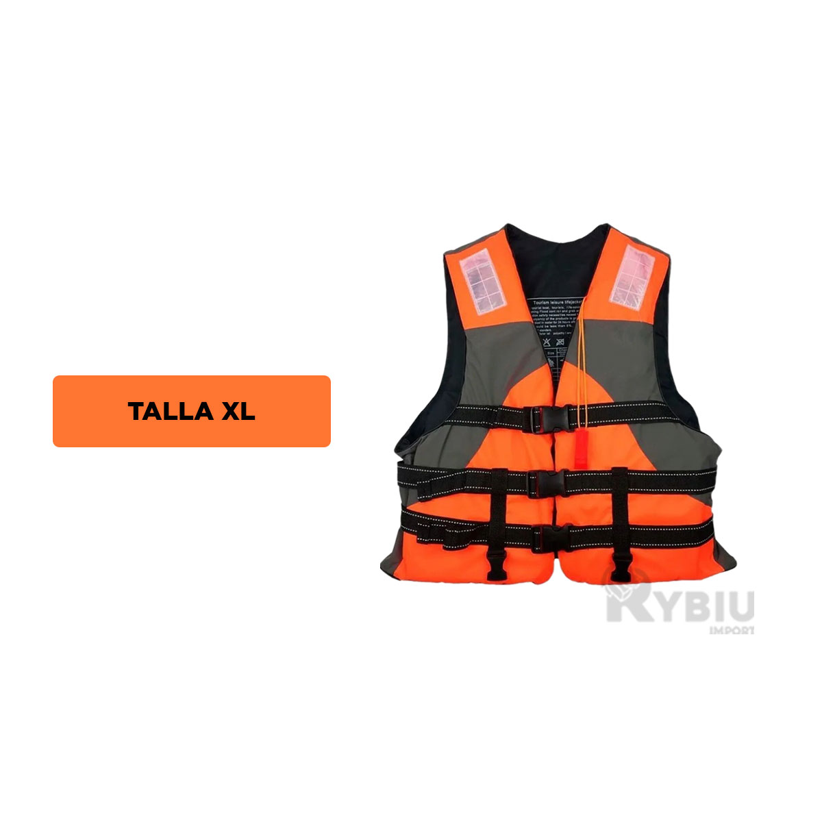 SALVAVIDAS RYBIU MG-L50 NARANJA LIVIANO PISCINA XL + GIFT STICKERS - 5