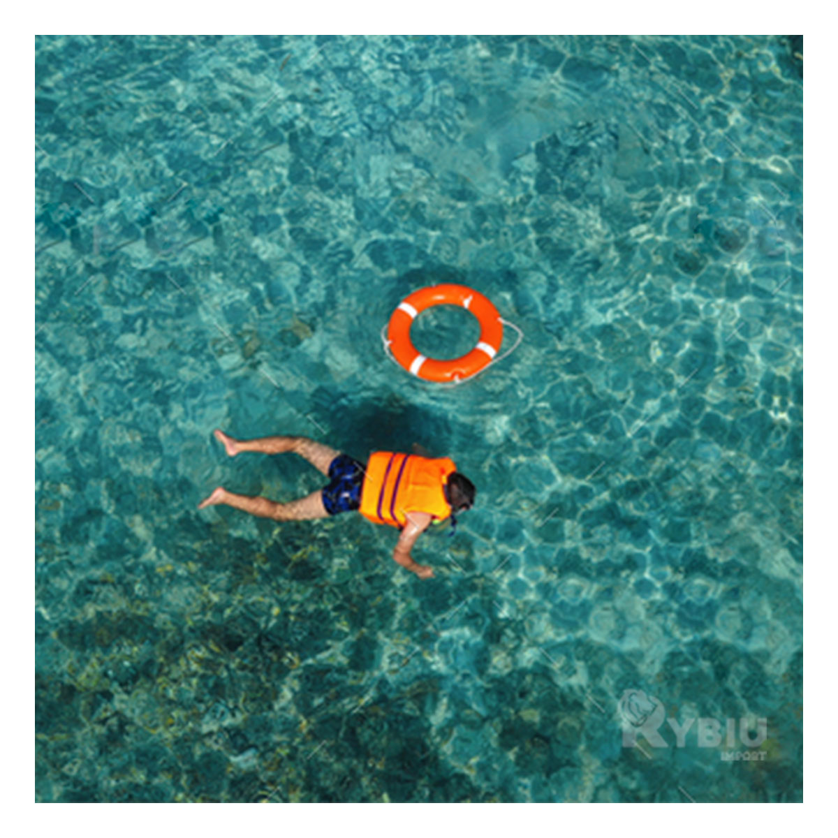 SALVAVIDAS RYBIU MG-L50 NARANJA LIVIANO PISCINA L + GIFT STICKERS - 2