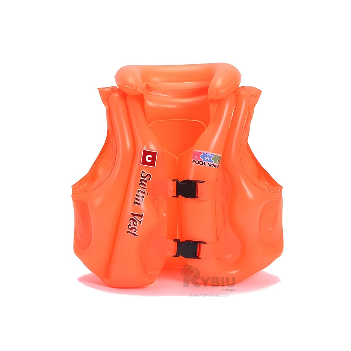 SALVAVIDAS RYBIU MG-4001A NARANJA SEGURO PISCINA + REGALO STICKERS - 1