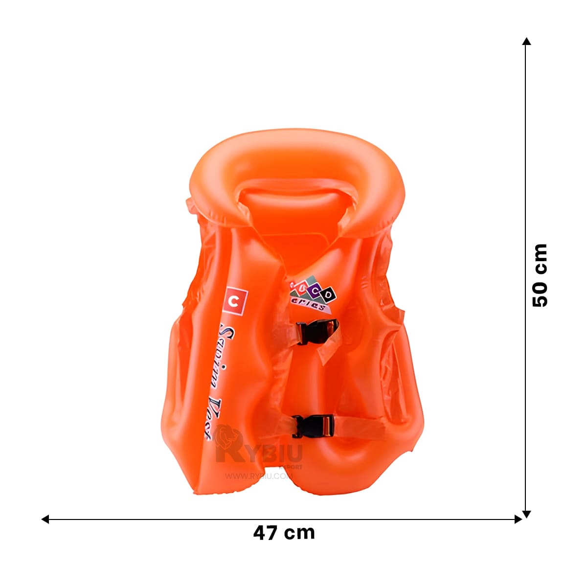 SALVAVIDAS RYBIU MG-4001A NARANJA SEGURO PISCINA + REGALO STICKERS - 5