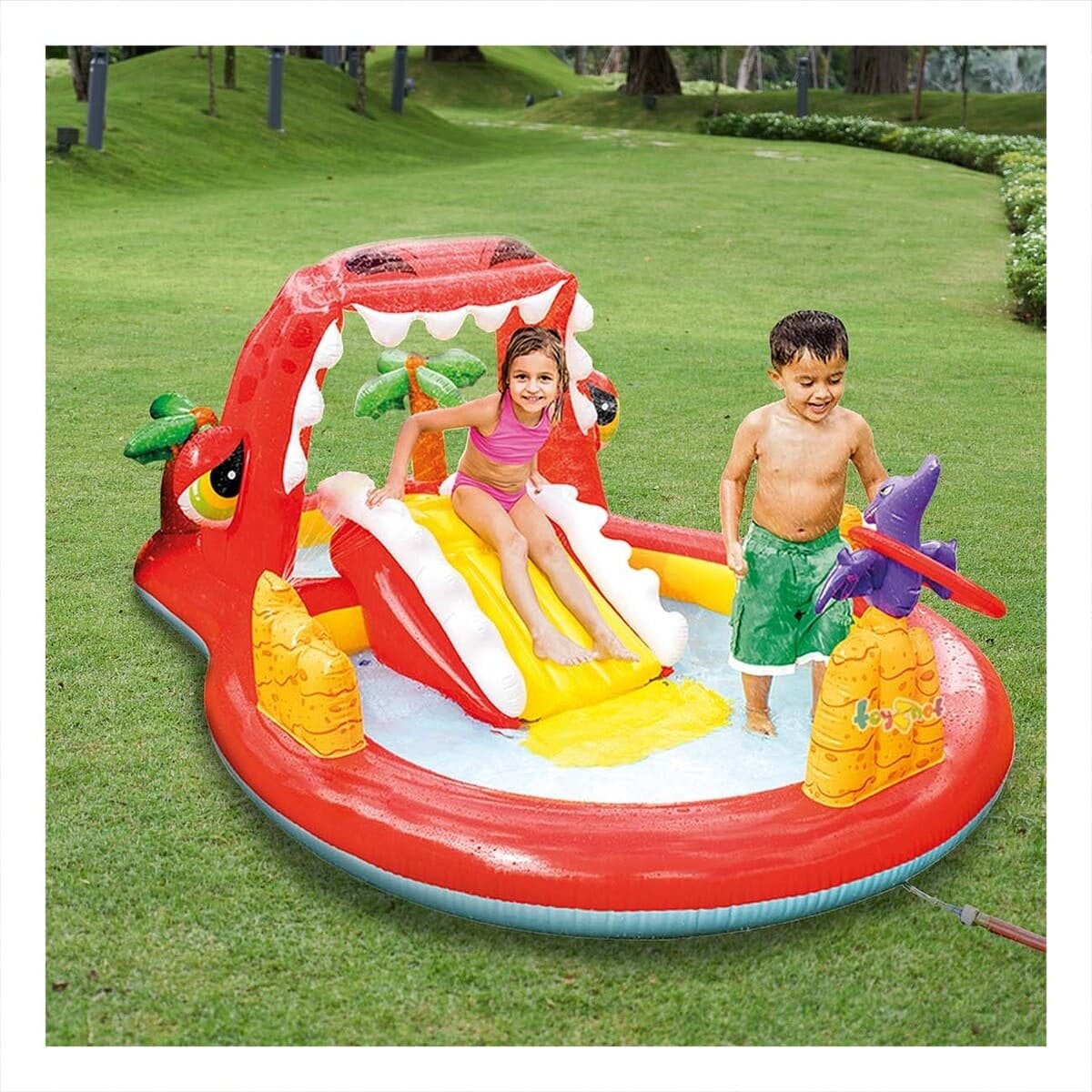 PARQUE INFLABLE HAPPY DINO MOD. 57163NP 196X170X107 CM INTEX PARA JARDÍN Y+POST IT - 2