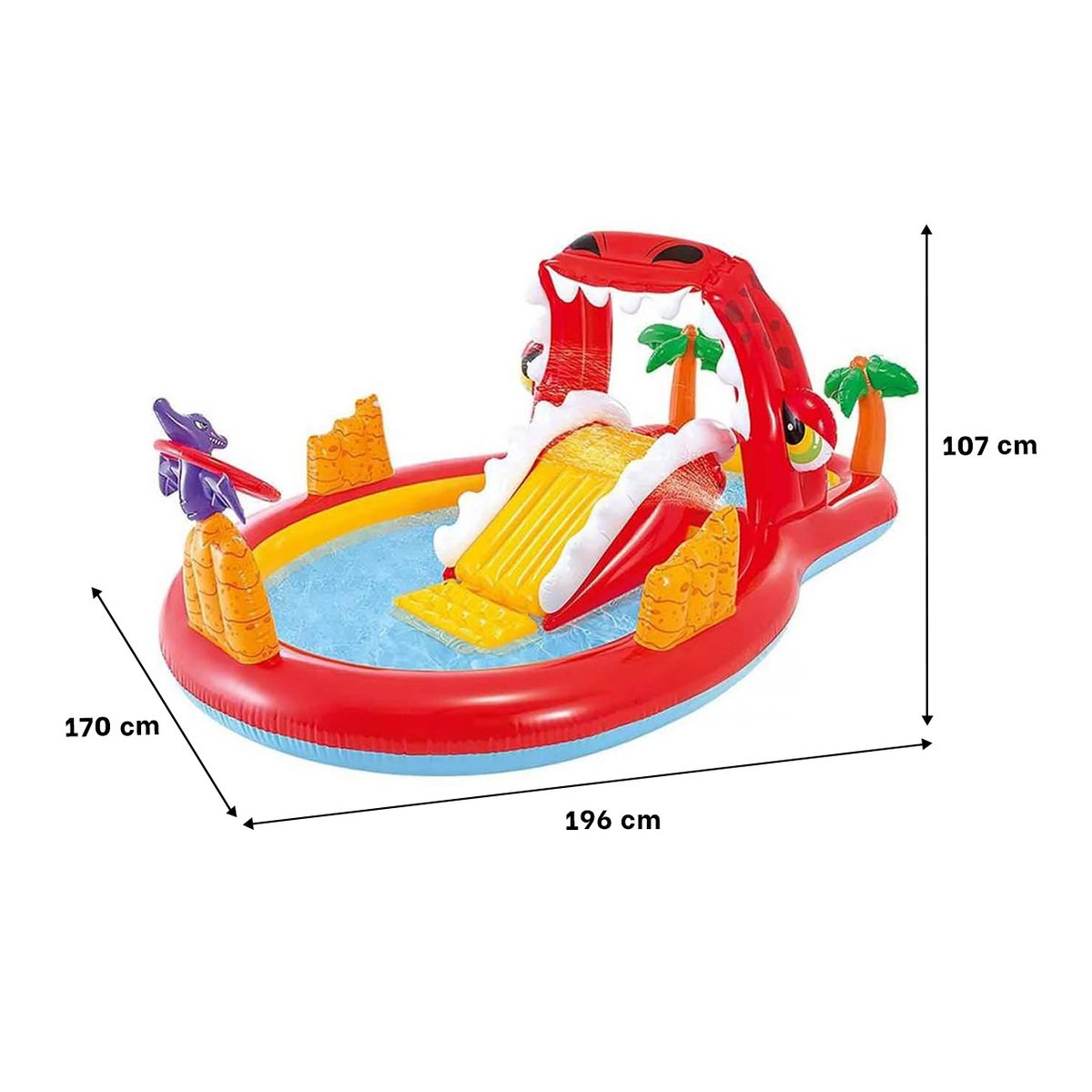 PARQUE INFLABLE HAPPY DINO MOD. 57163NP 196X170X107 CM INTEX PARA JARDÍN Y+POST IT - 4