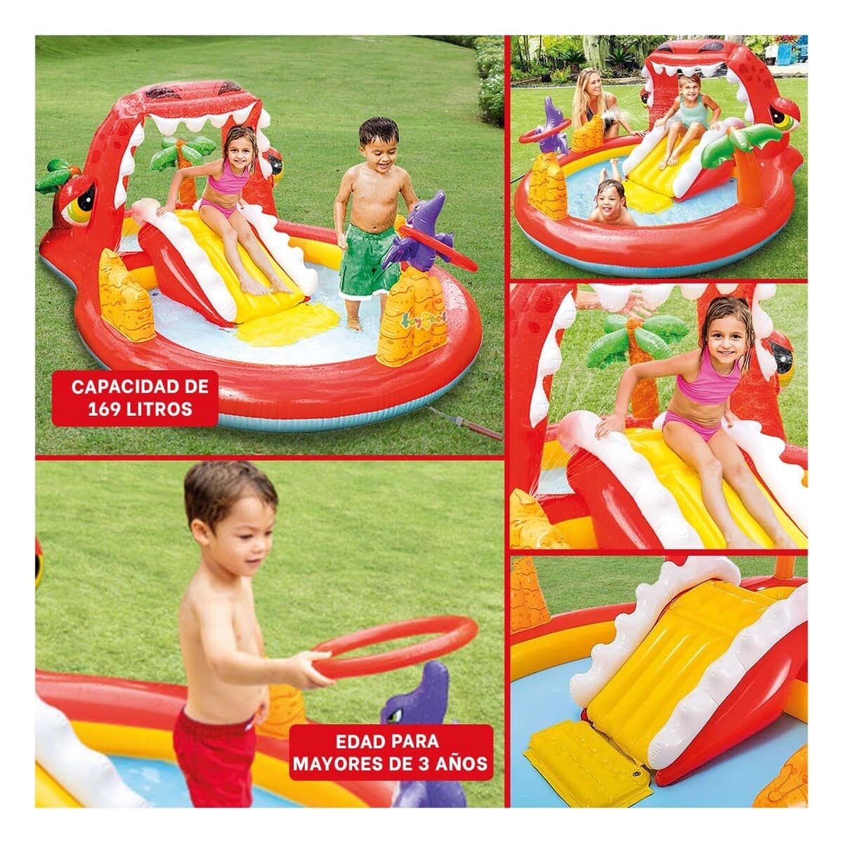 PARQUE INFLABLE HAPPY DINO MOD. 57163NP 196X170X107 CM INTEX PARA JARDÍN Y+POST IT - 5
