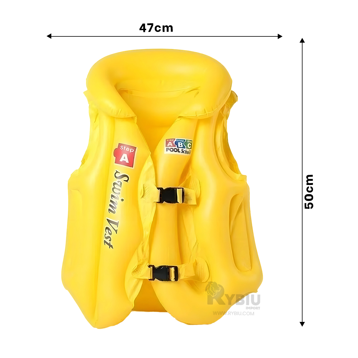 SALVAVIDAS RYBIU MG-4001A VINILO AMARILLO SEGURO PISCINA + REGALO STICKERS - 5