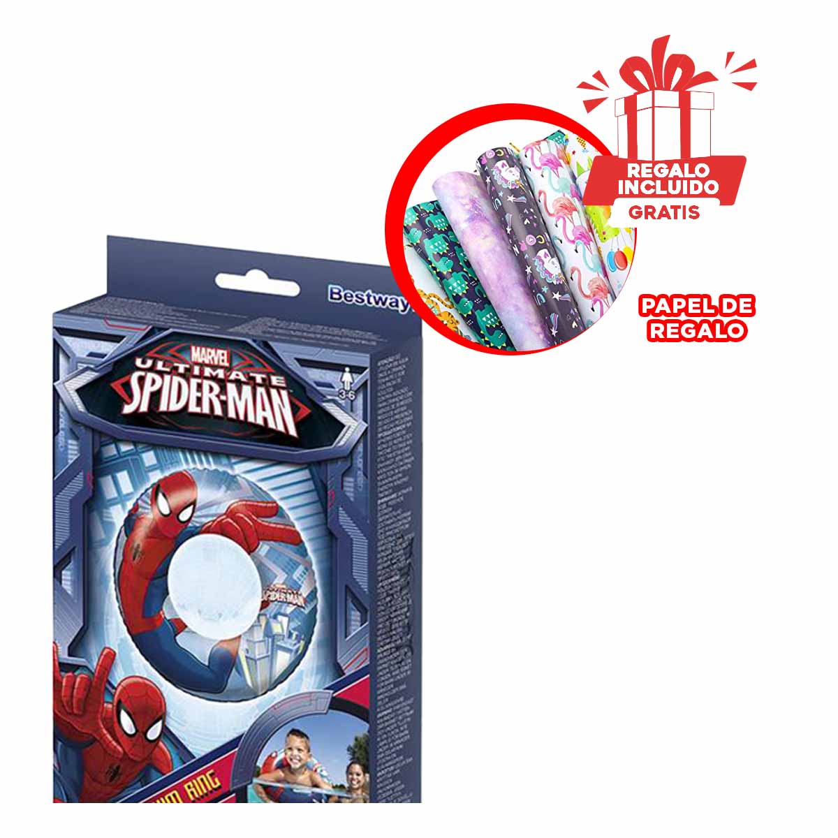 FLOTADOR DINAMICO PARA PISCINA 56CM ARANA Y+PAPEL DE REGALO - 1