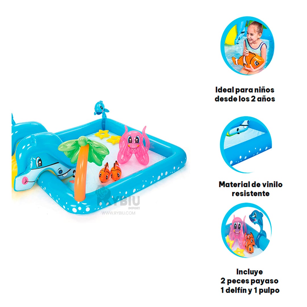 PISCINA DE BUEN MATERIAL PARA NADAR Y+ENVOLTORIO DE REGALO - 3