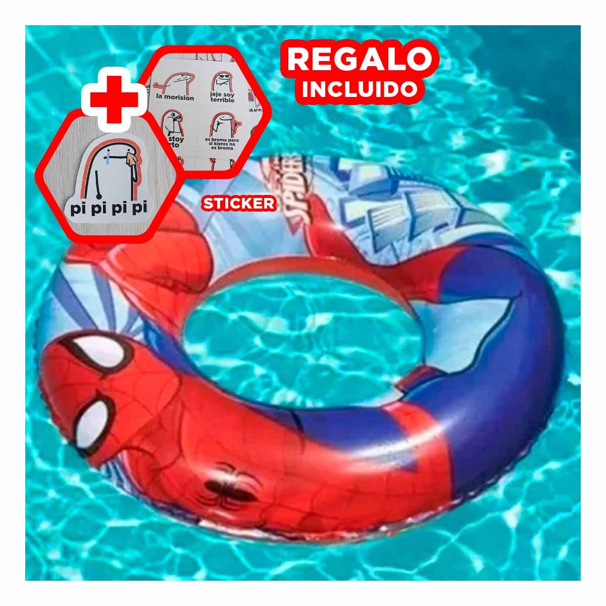 FLOTADOR REDONDO AMPLIO PARA NINOS EN PISCINA Y+REGALO STICKER - 1