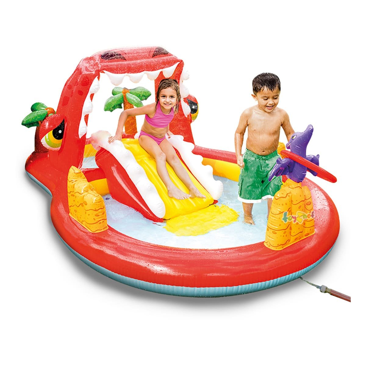 ÁREA INFLABLE HAPPY DINO MOD. 57163NP 196X170X107 CM INTEX INFANTIL Y+LIGAS REGALO - 3