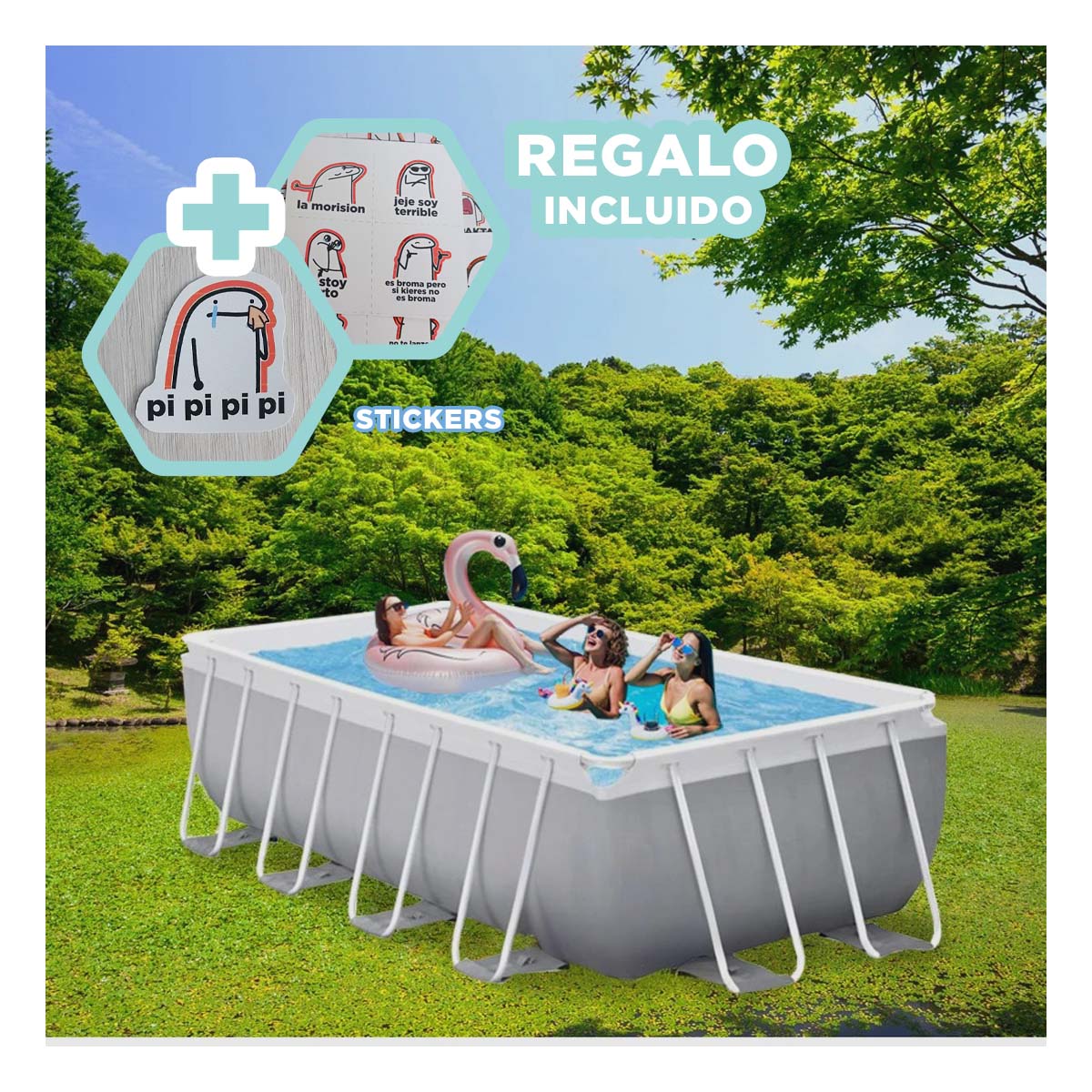 ALBERCA PERFECTA PARA OCASIONES ESPECIALES Y+REGALO STICKERS - 2