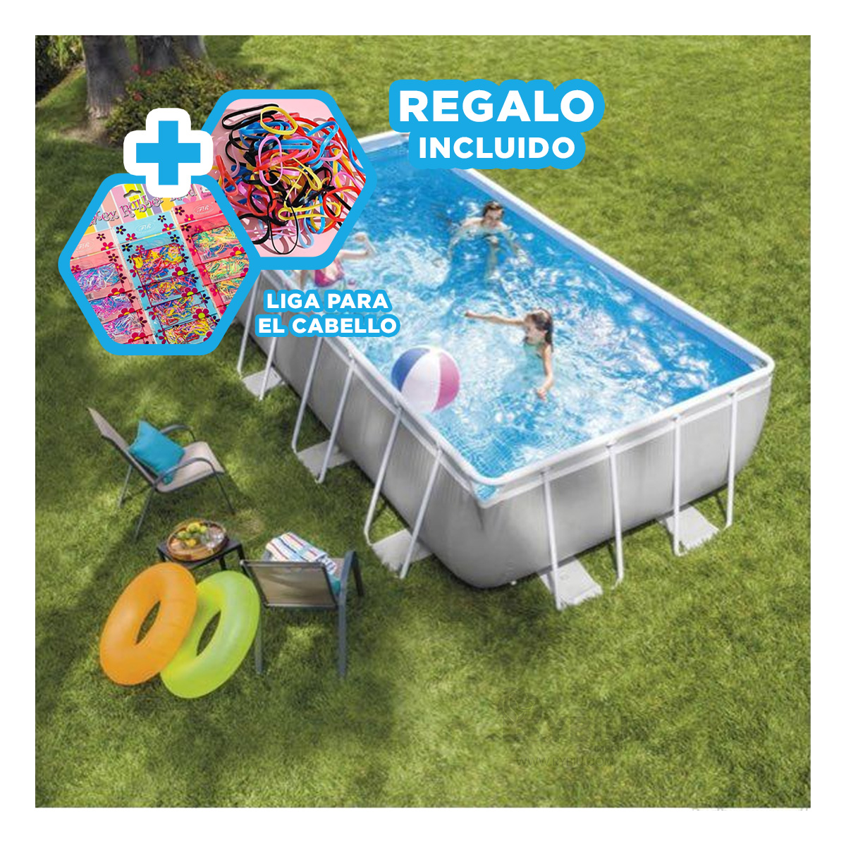 PILETA ELEGANTE DE VERANO Y+REGALO LIGAS PARA PEINAR - 2