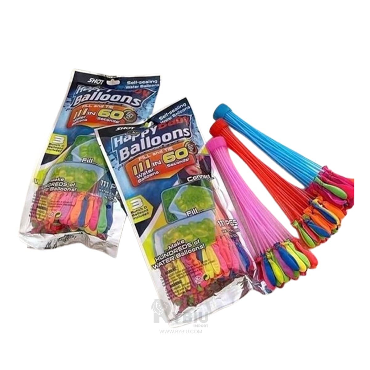 RAMILLETE DE GLOBOS MULTICOLOR SET111 Y+ENVOLTORIO DE REGALO - 4