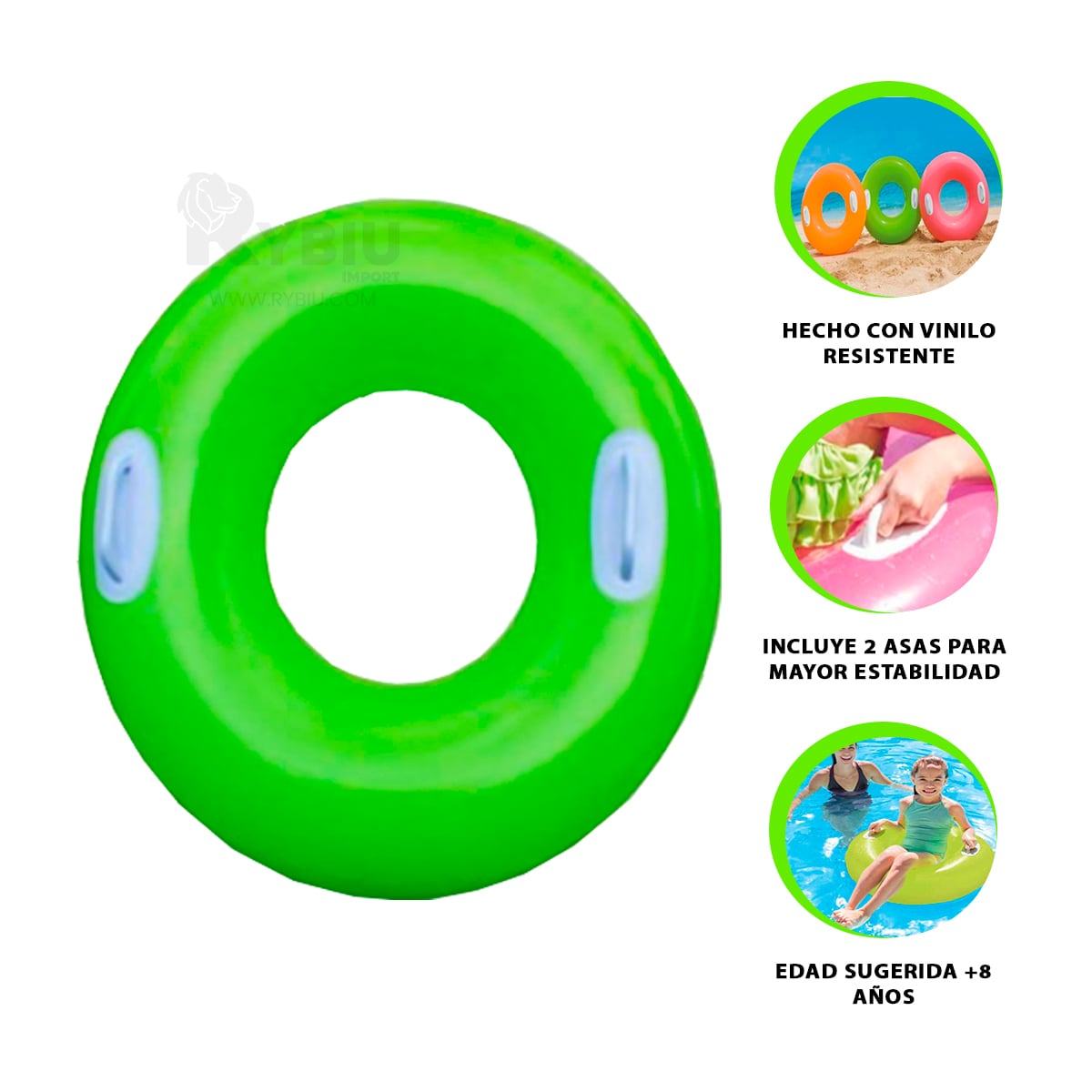 PILETA JUVENIL EN FORMA DE DELFIN Y+REGALO LIGAS PARA PEINAR - 3