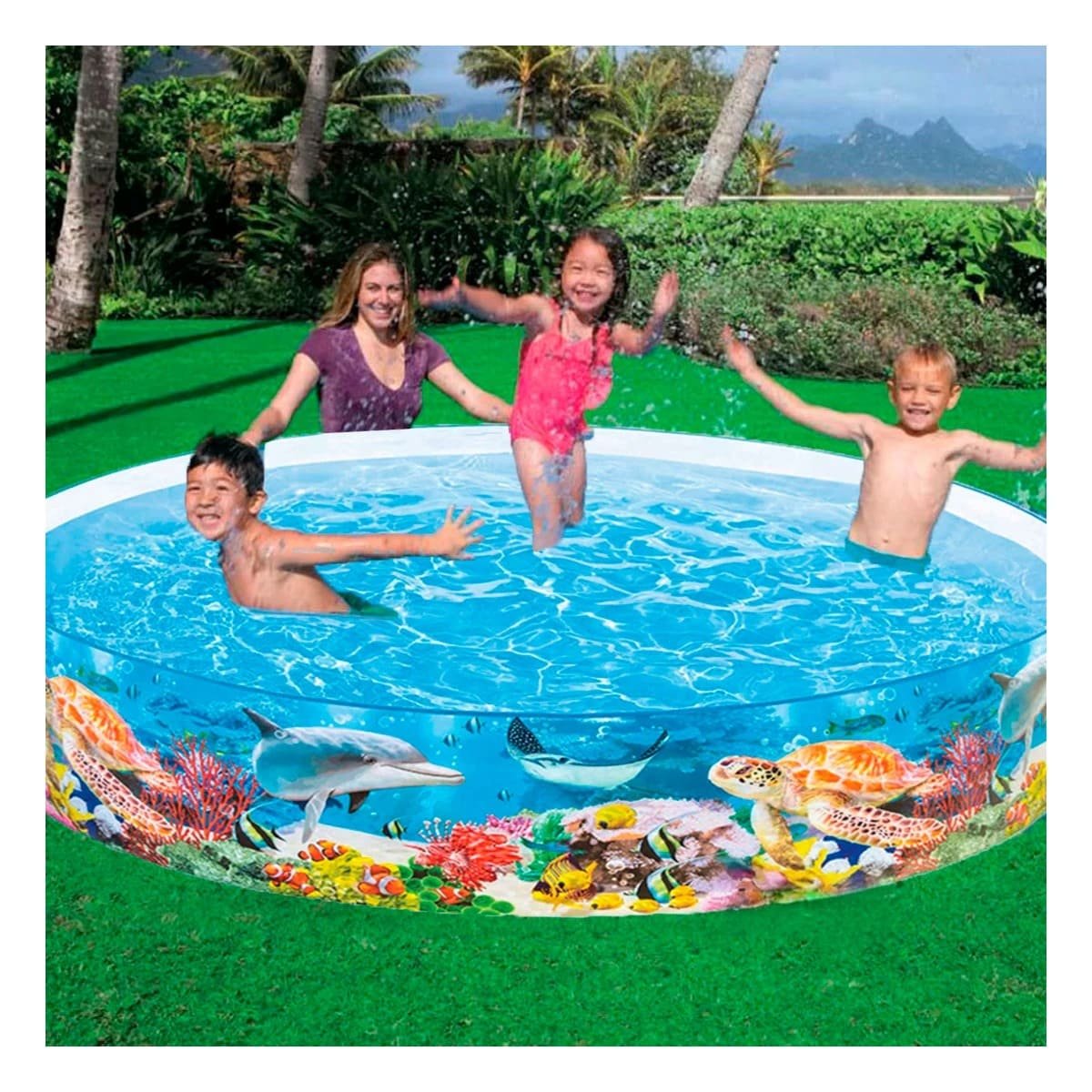 ALBERCA INFLABLE DELFIN PARA PATIO Y CASA CON USO FAMILIAR Y+POST IT - 2