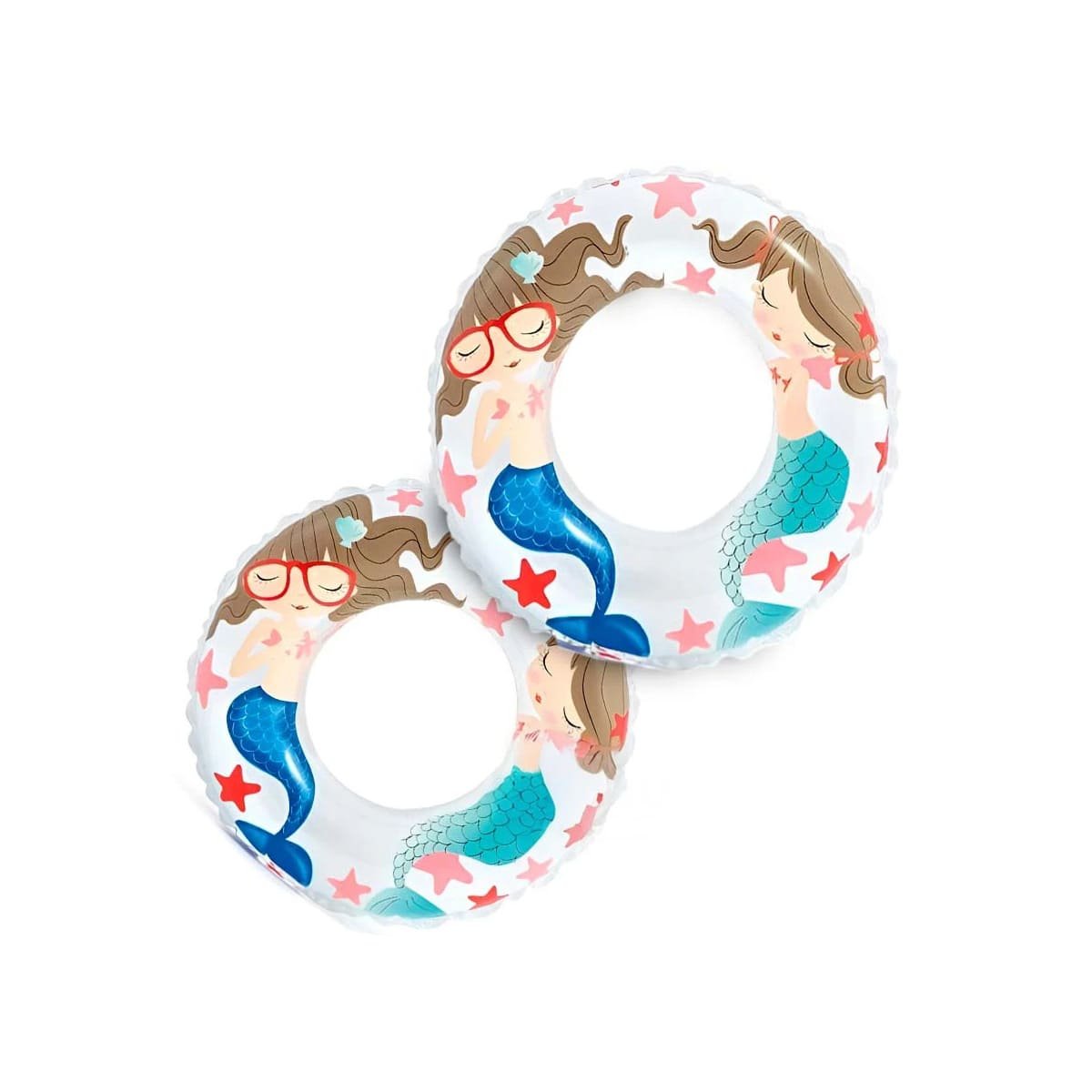 FLOTADOR CIRCULAR BLANCO DE 61 CM CON DISENO ALEGRE DE SIRENA PARA PISCINA Y+LIGAS REGALO - 3
