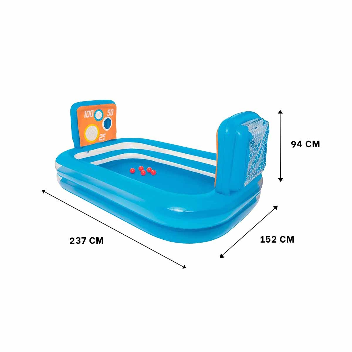 BANO INFLABLE FAMILIAR PARA JARDIN CON DOS PORTERIAS Y DIVERSION ACUATICA Y+POST IT - 4