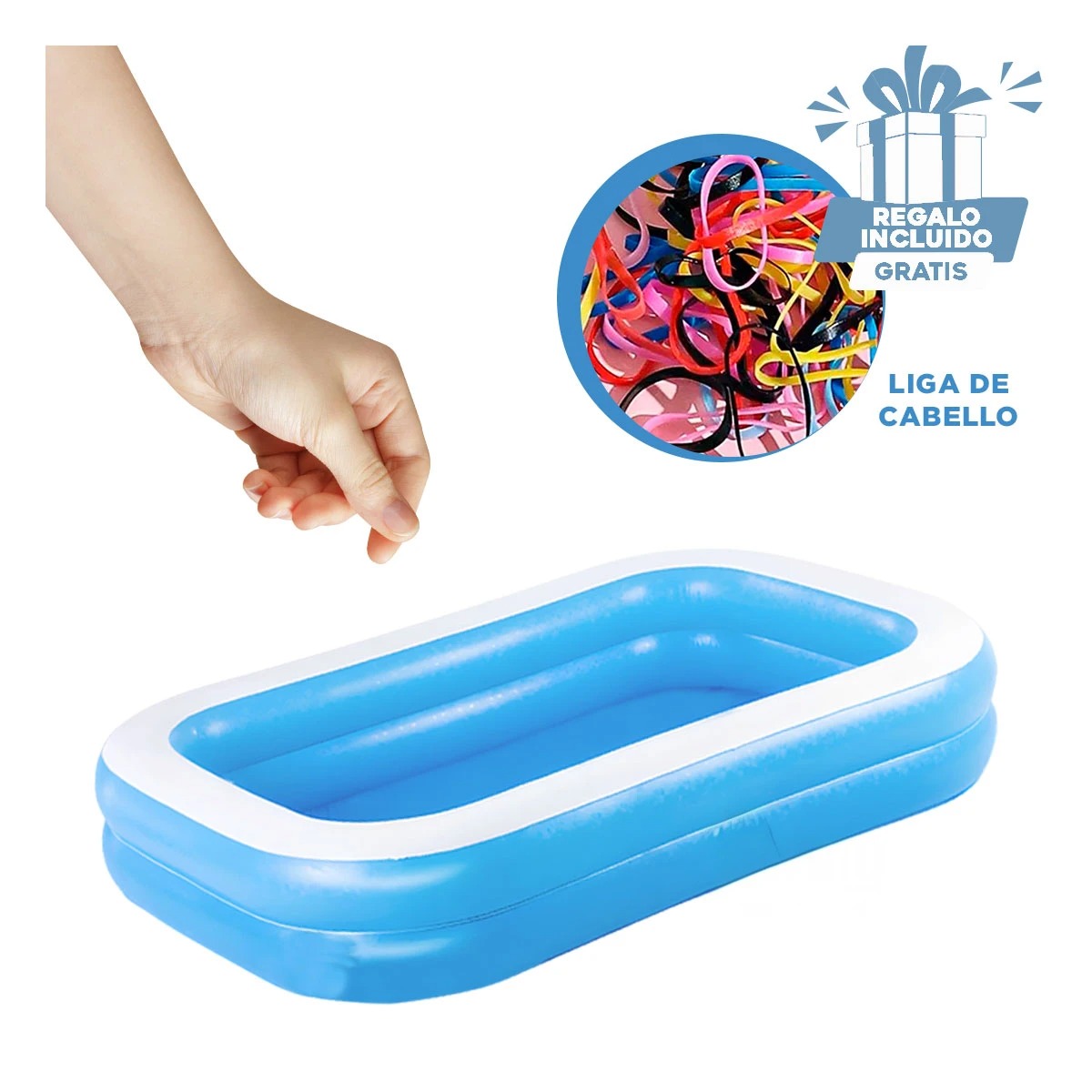 ESTANQUE INFANTIL EN RECTANGULAR Y+REGALO LIGAS PARA PEINAR - 1