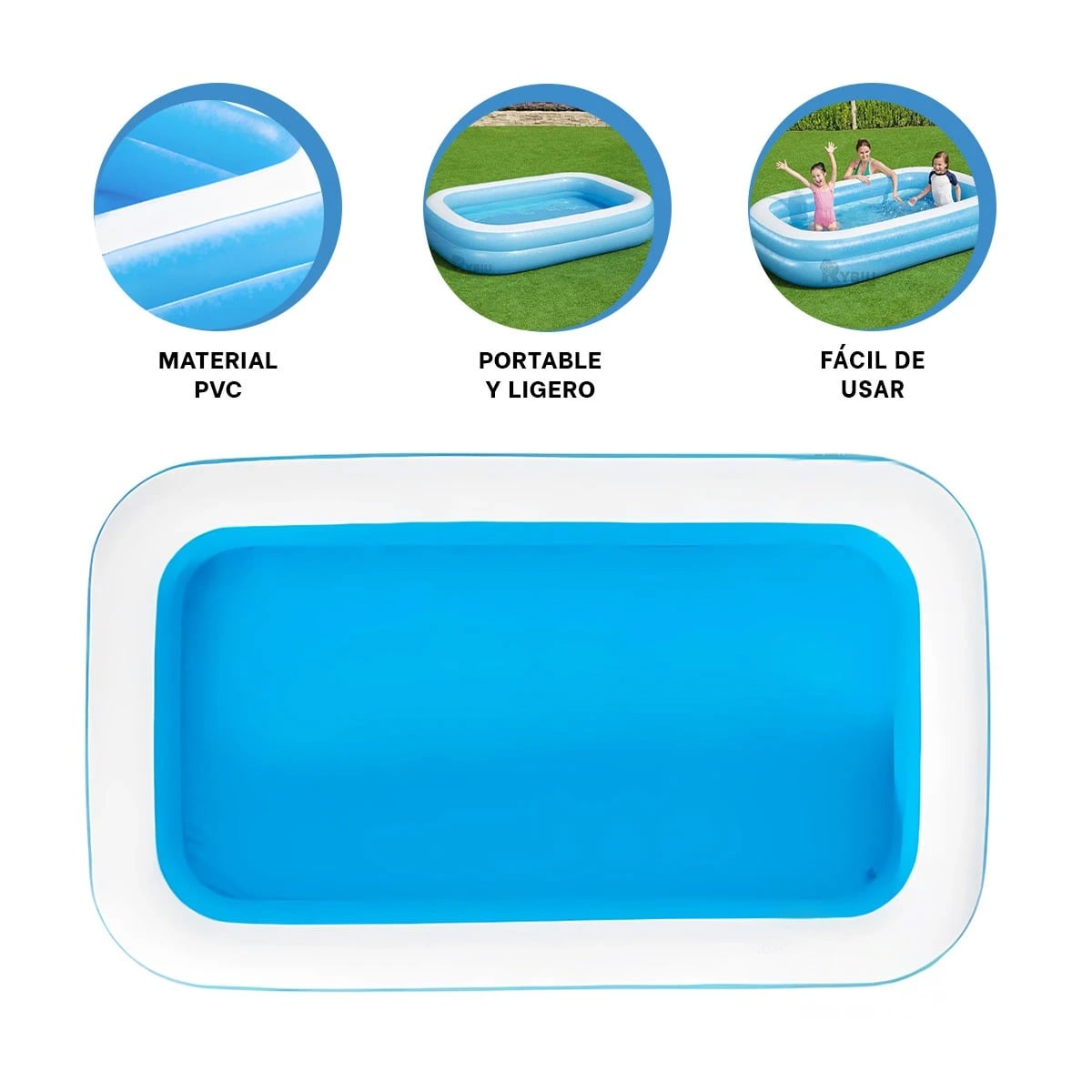 ESTANQUE INFANTIL EN RECTANGULAR Y+REGALO LIGAS PARA PEINAR - 3