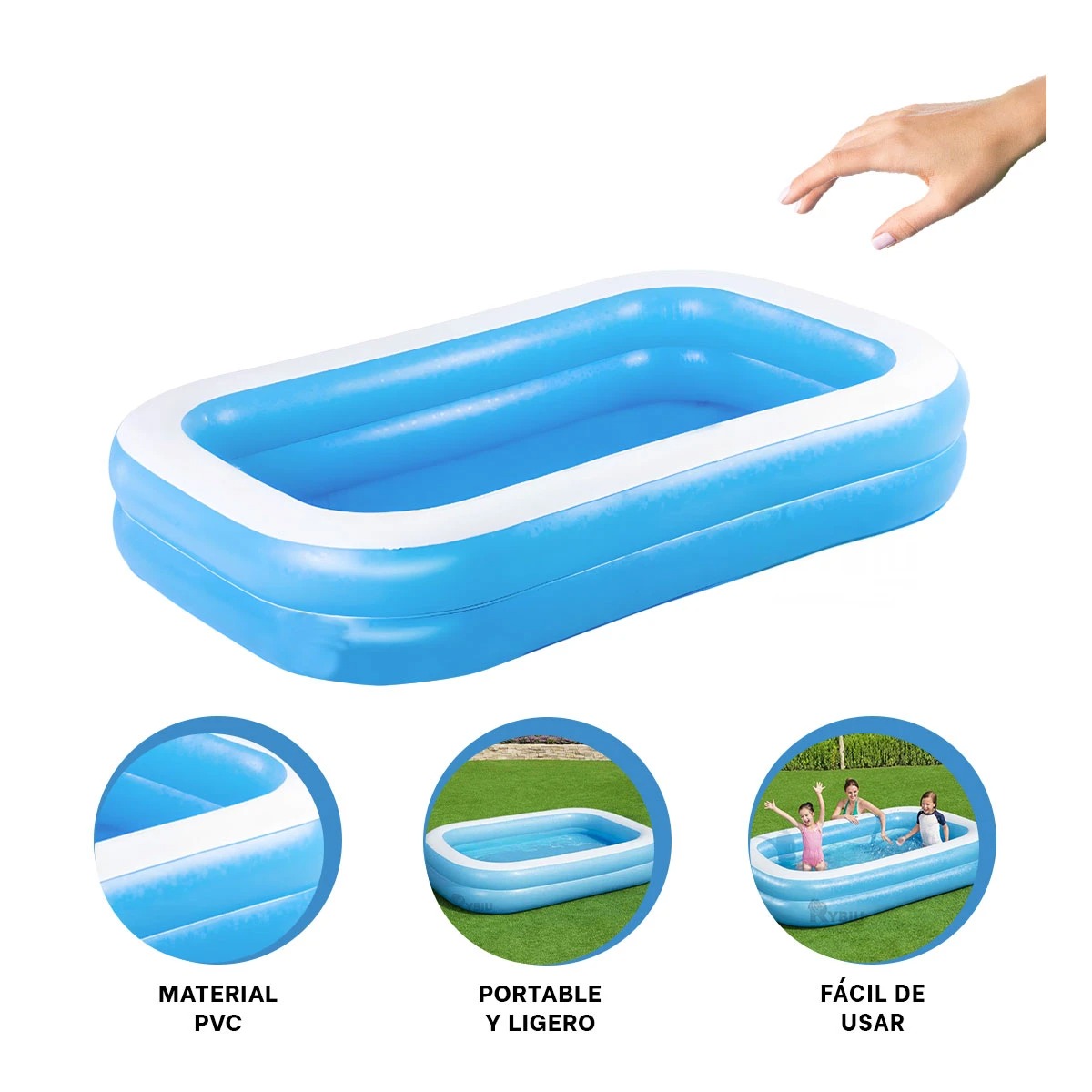 ESTANQUE INFANTIL EN RECTANGULAR Y+REGALO LIGAS PARA PEINAR - 4
